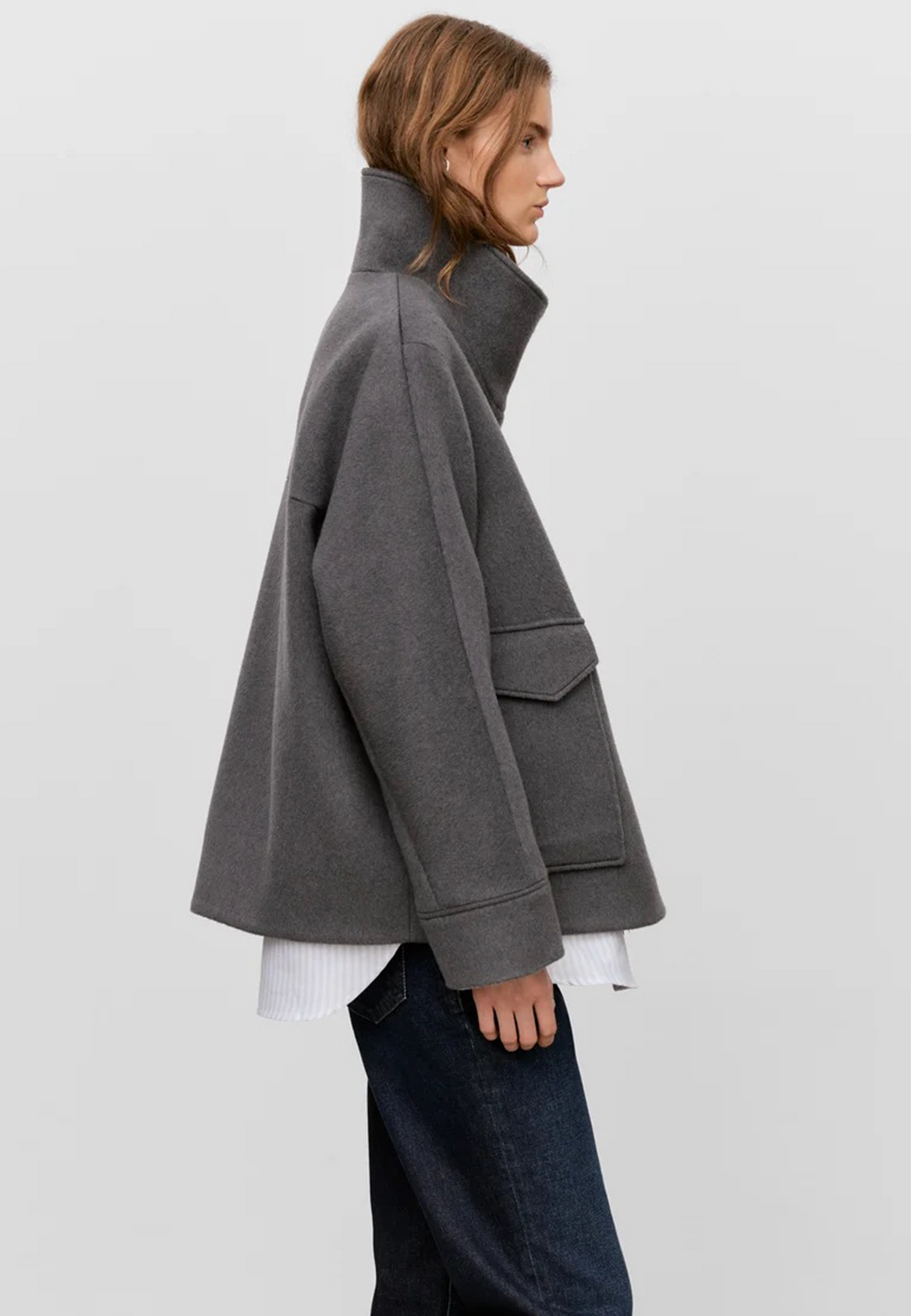 C97240 Wolljacke | Dark Grey Melange