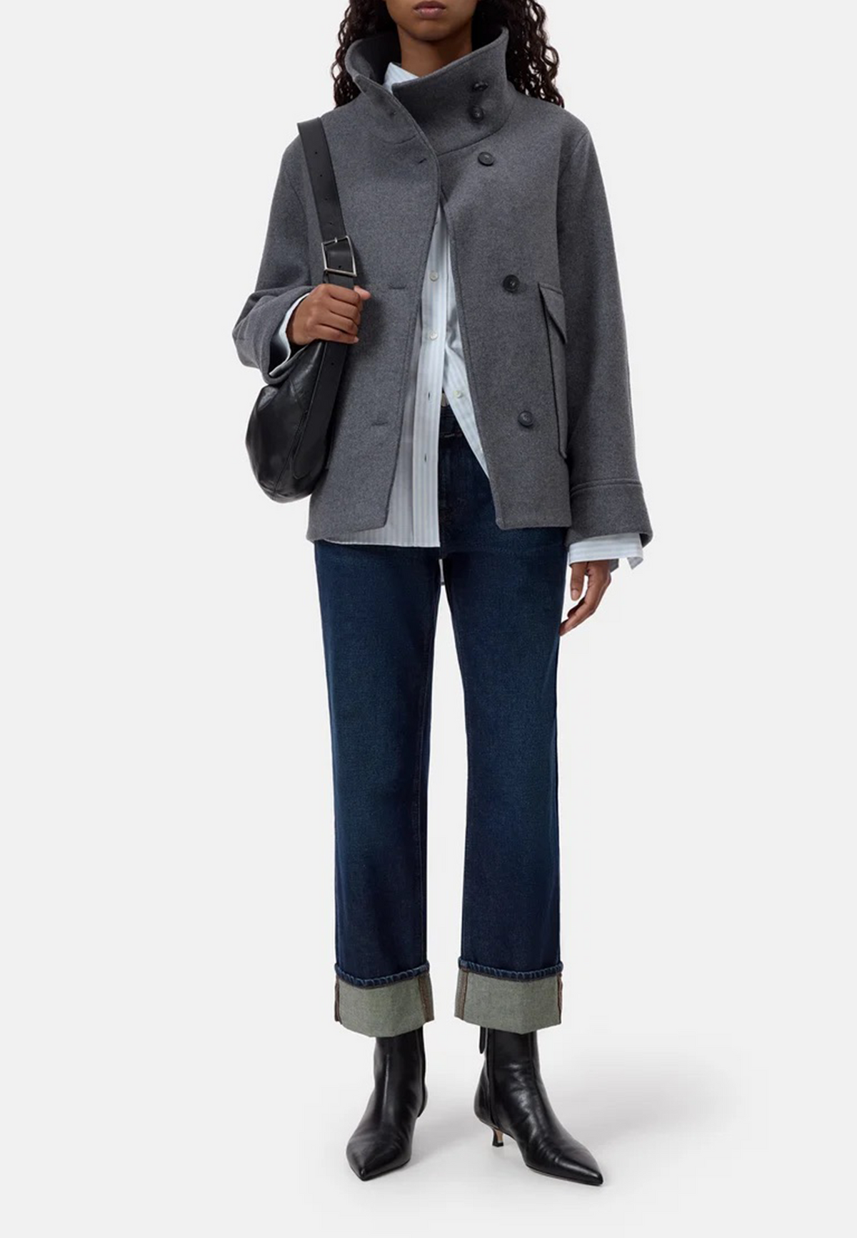 C97240 Wolljacke | Dark Grey Melange