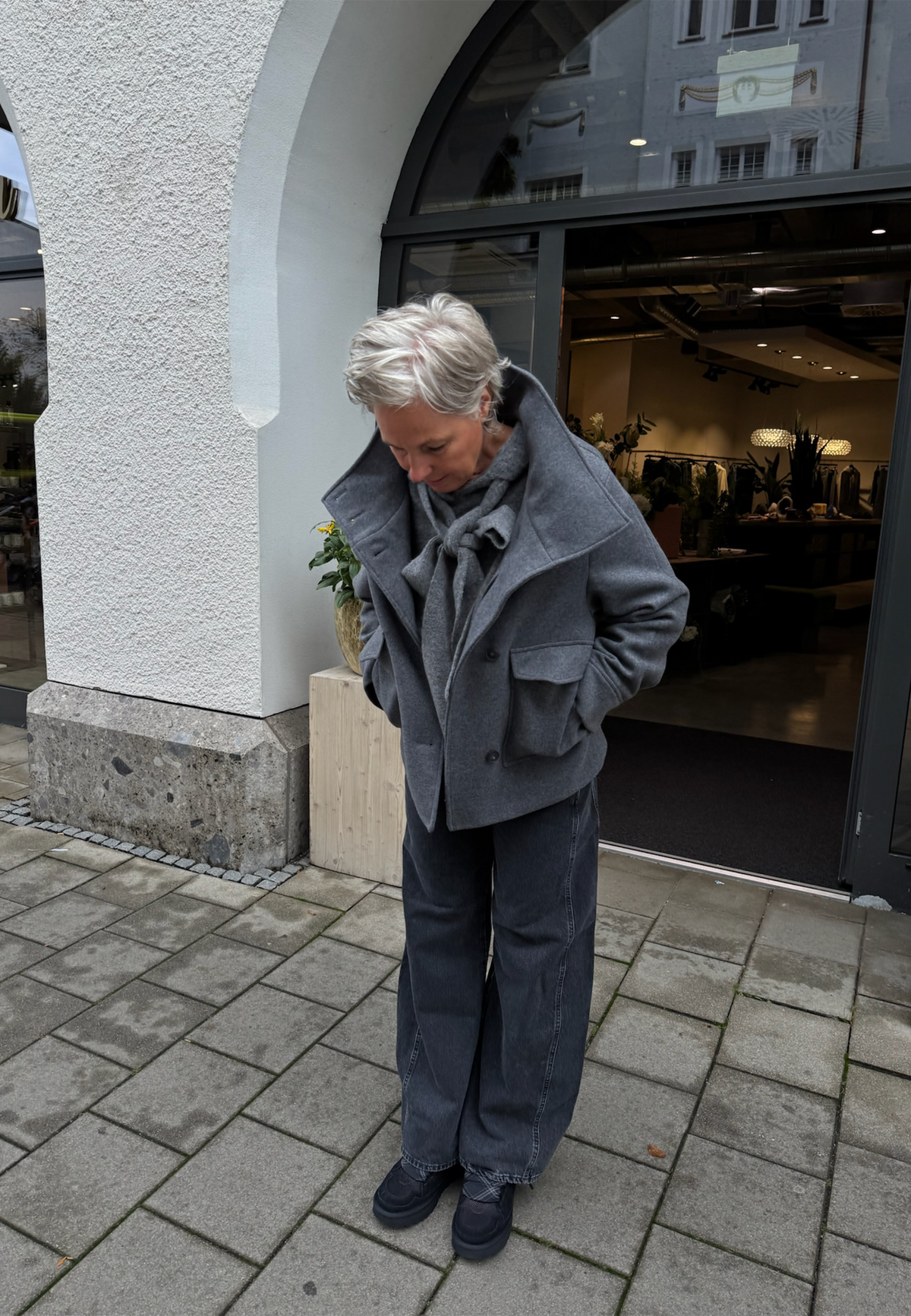 C97240 Wolljacke | Dark Grey Melange