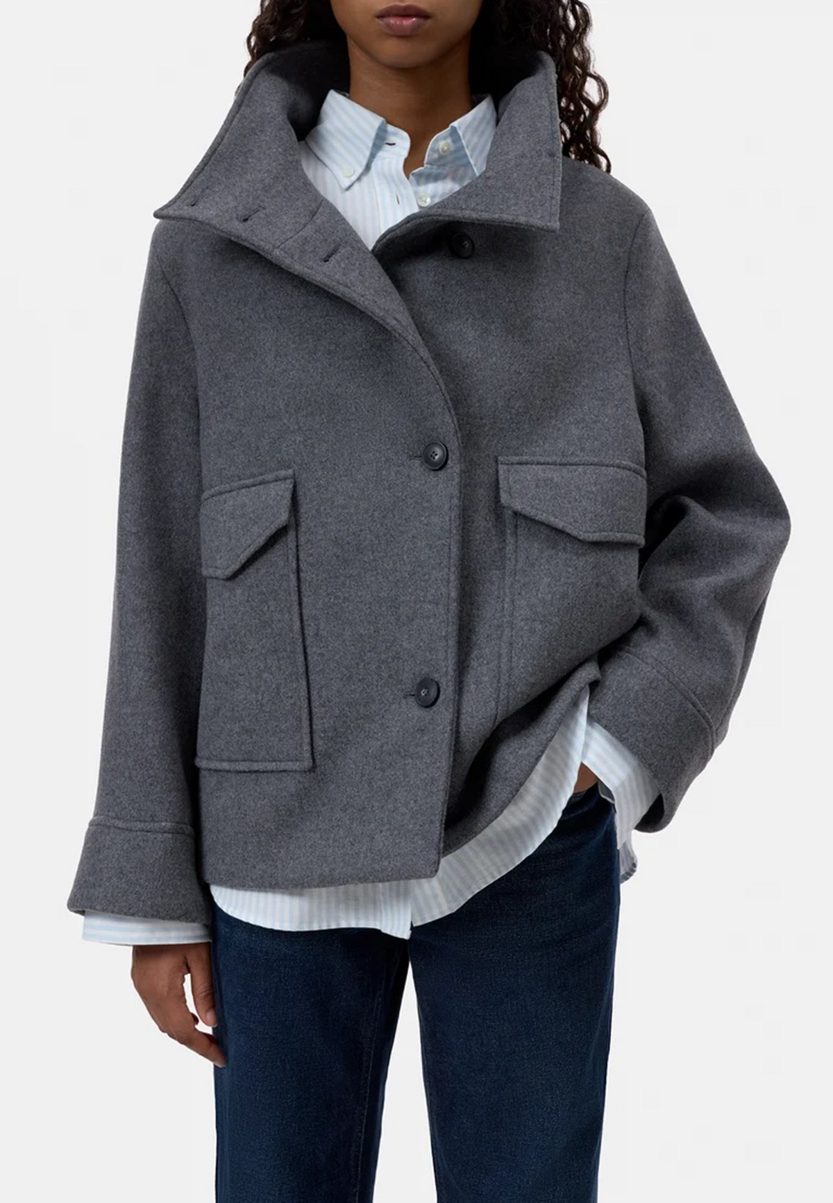 C97240 Wolljacke | Dark Grey Melange