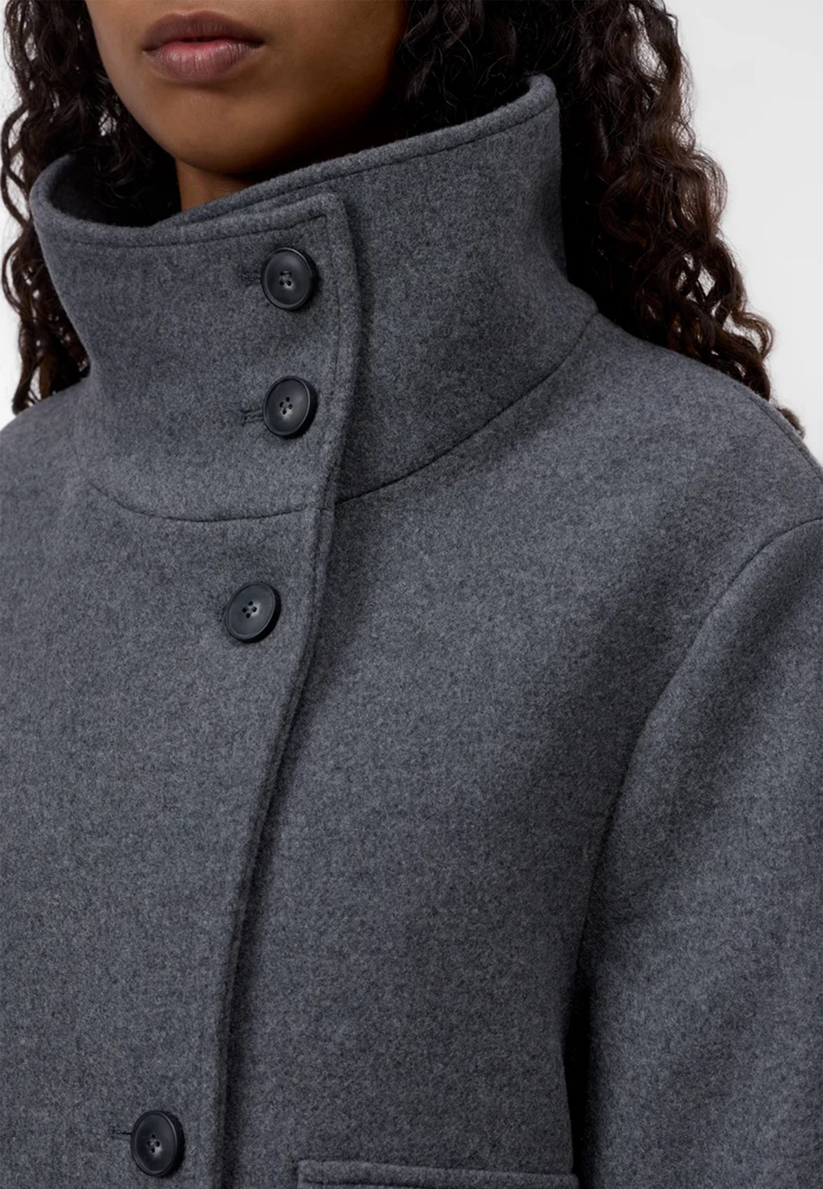 C97240 Wolljacke | Dark Grey Melange