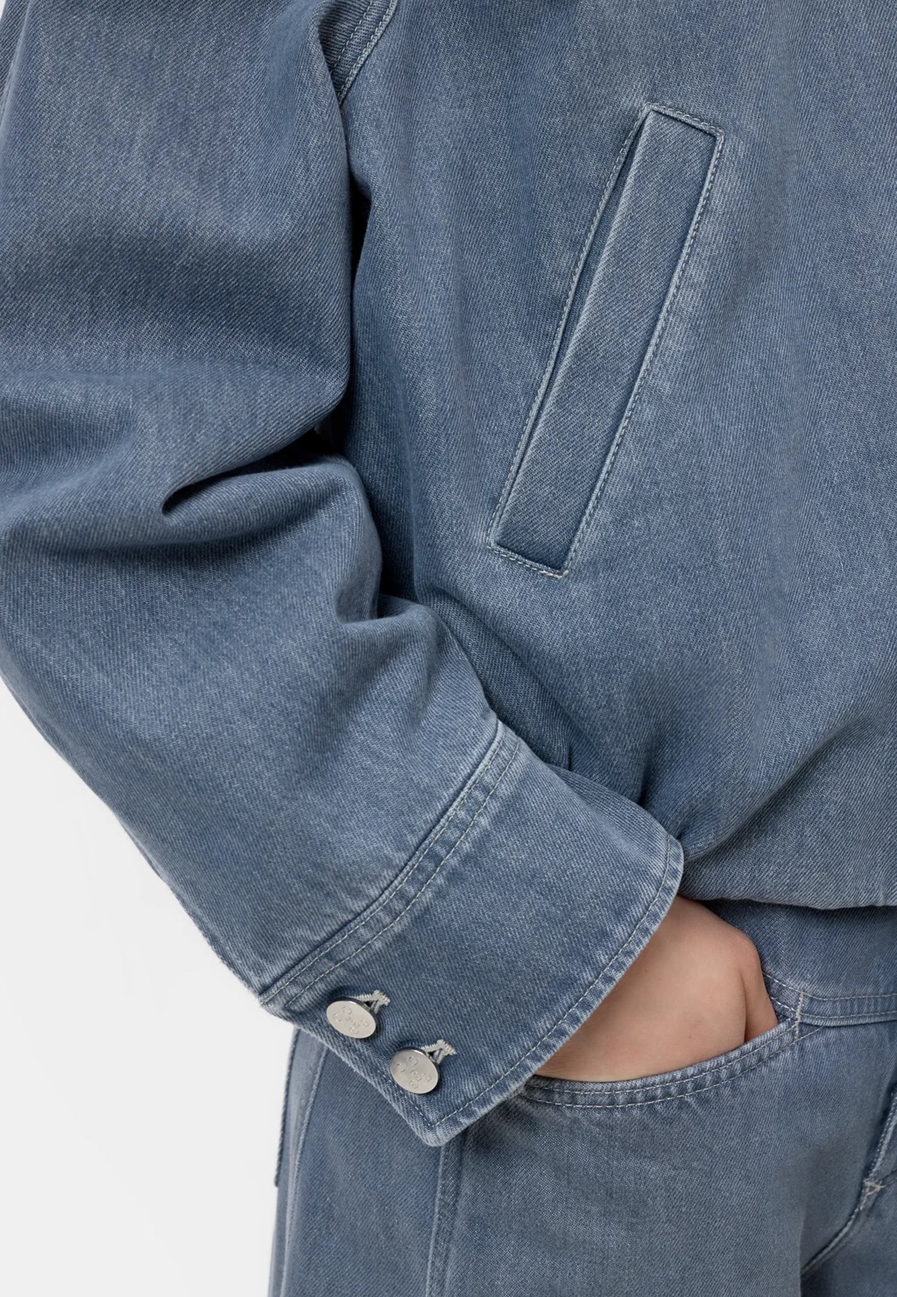 C97510 Denim Raglan Blouson | Mid Grey