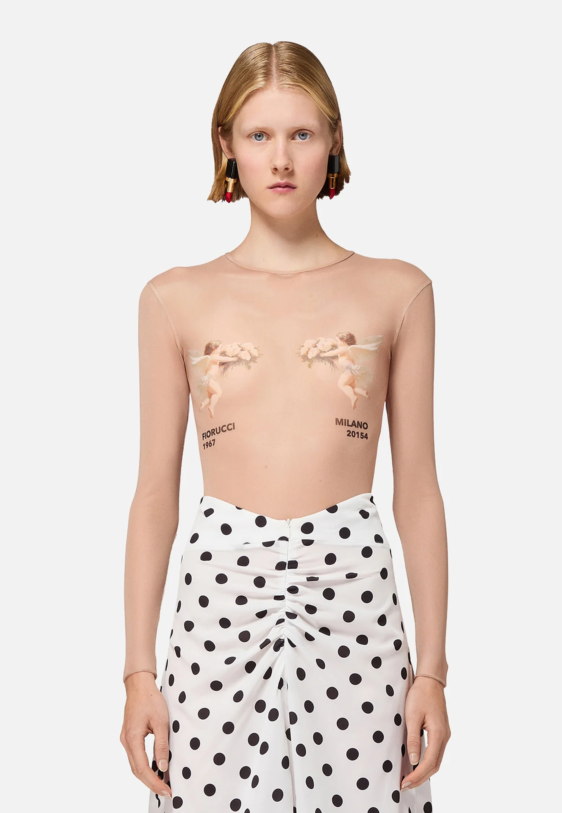 Dobbelt Engel Tyl Bodysuit | Nude