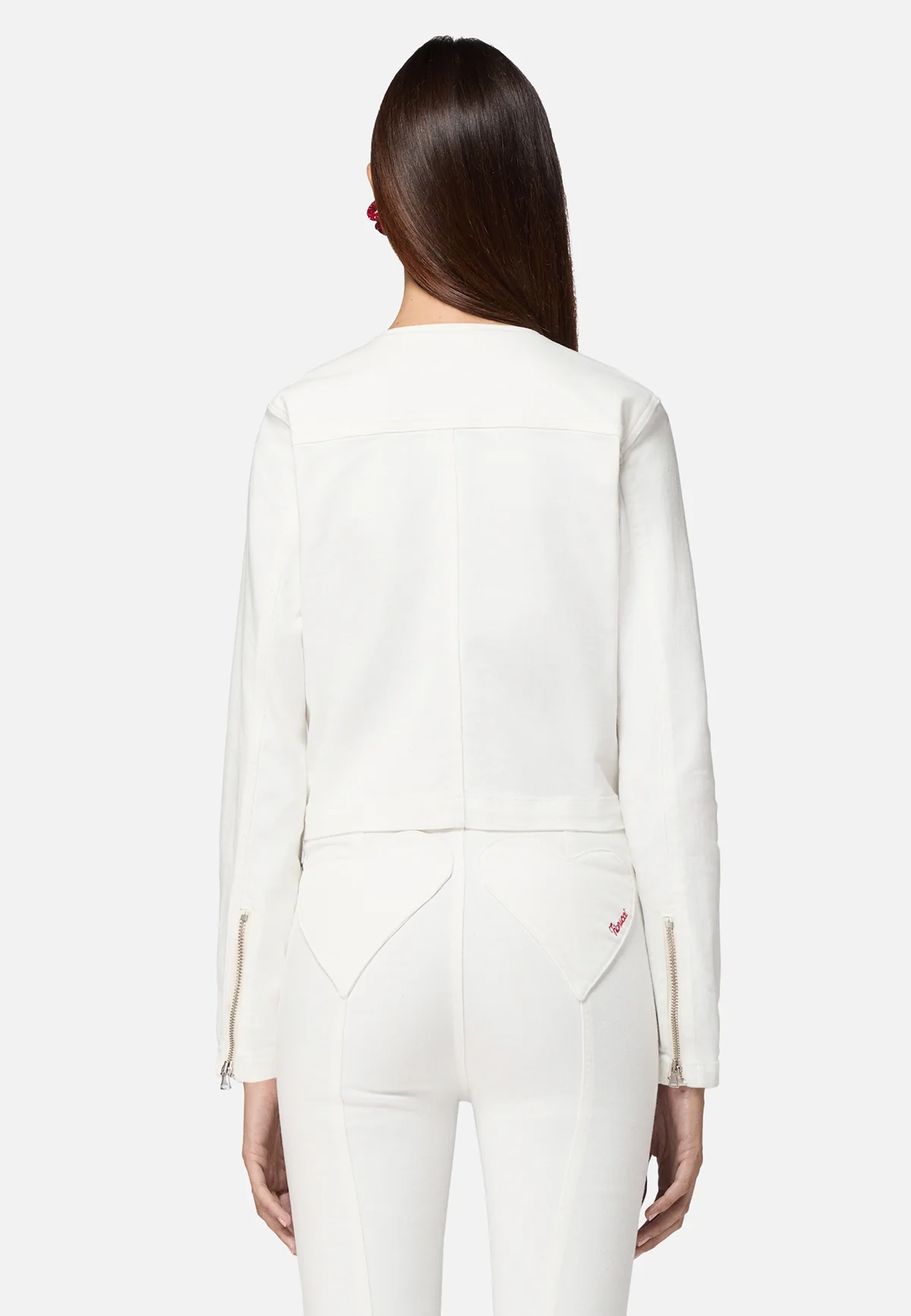 Double Heart Jeansjacke | White