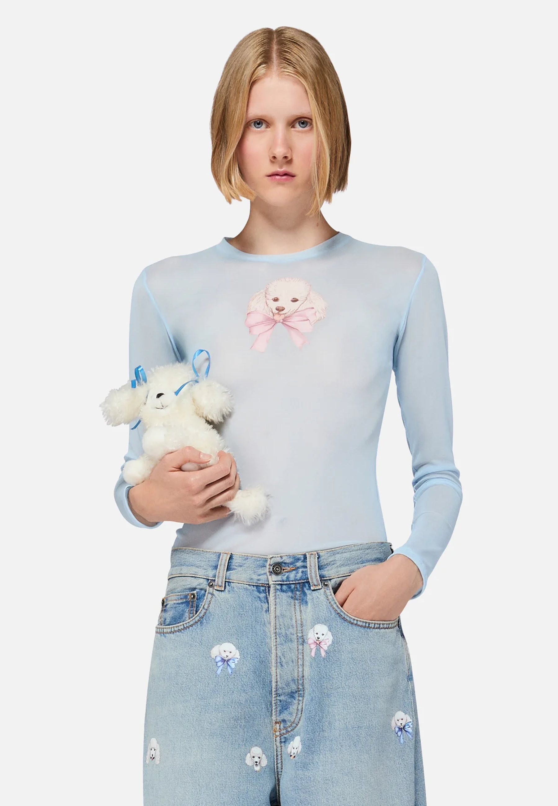 Puddel Tyl Langærmet | Lyseblå