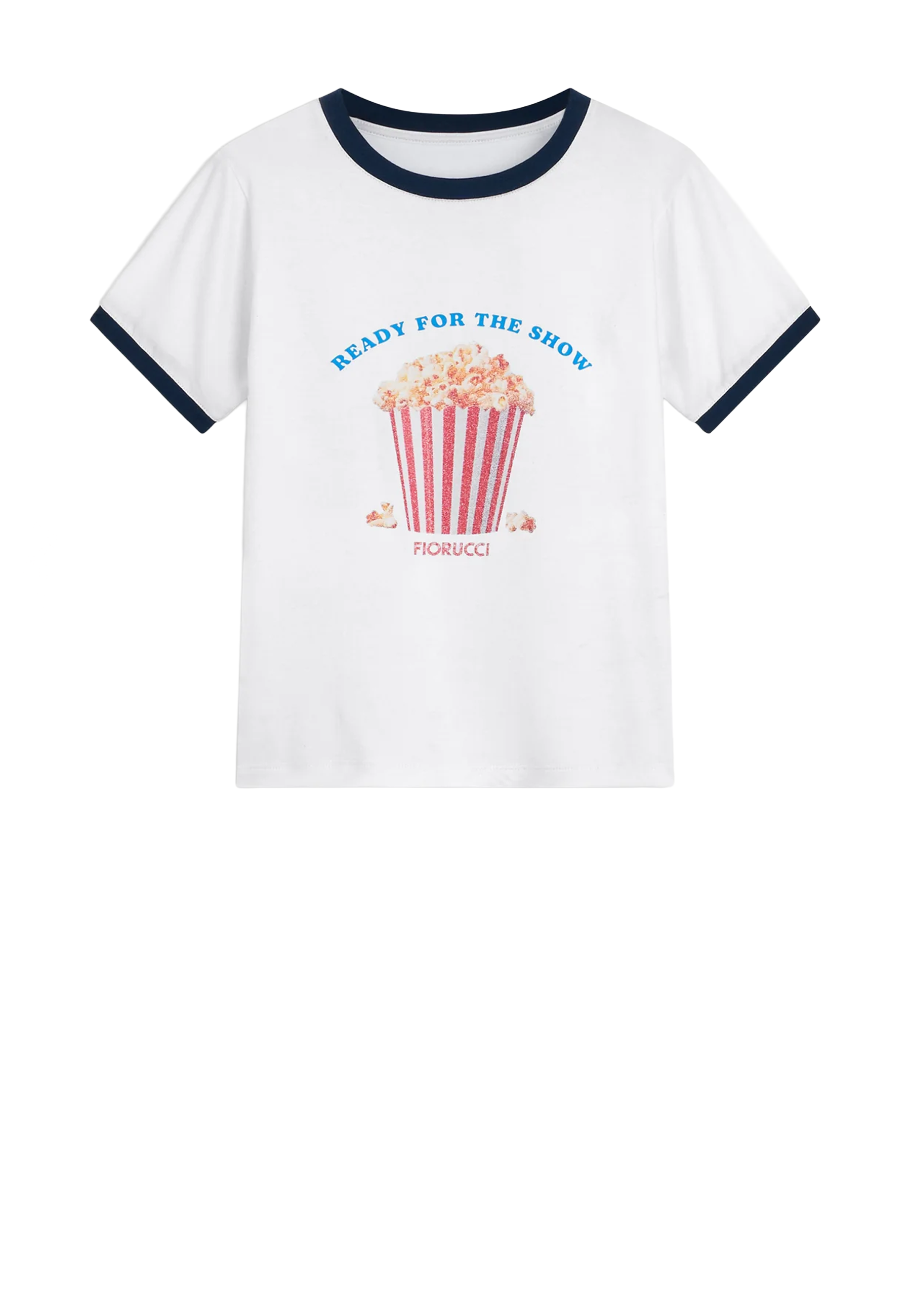 Baby T-shirt med popcornprint | Hvid