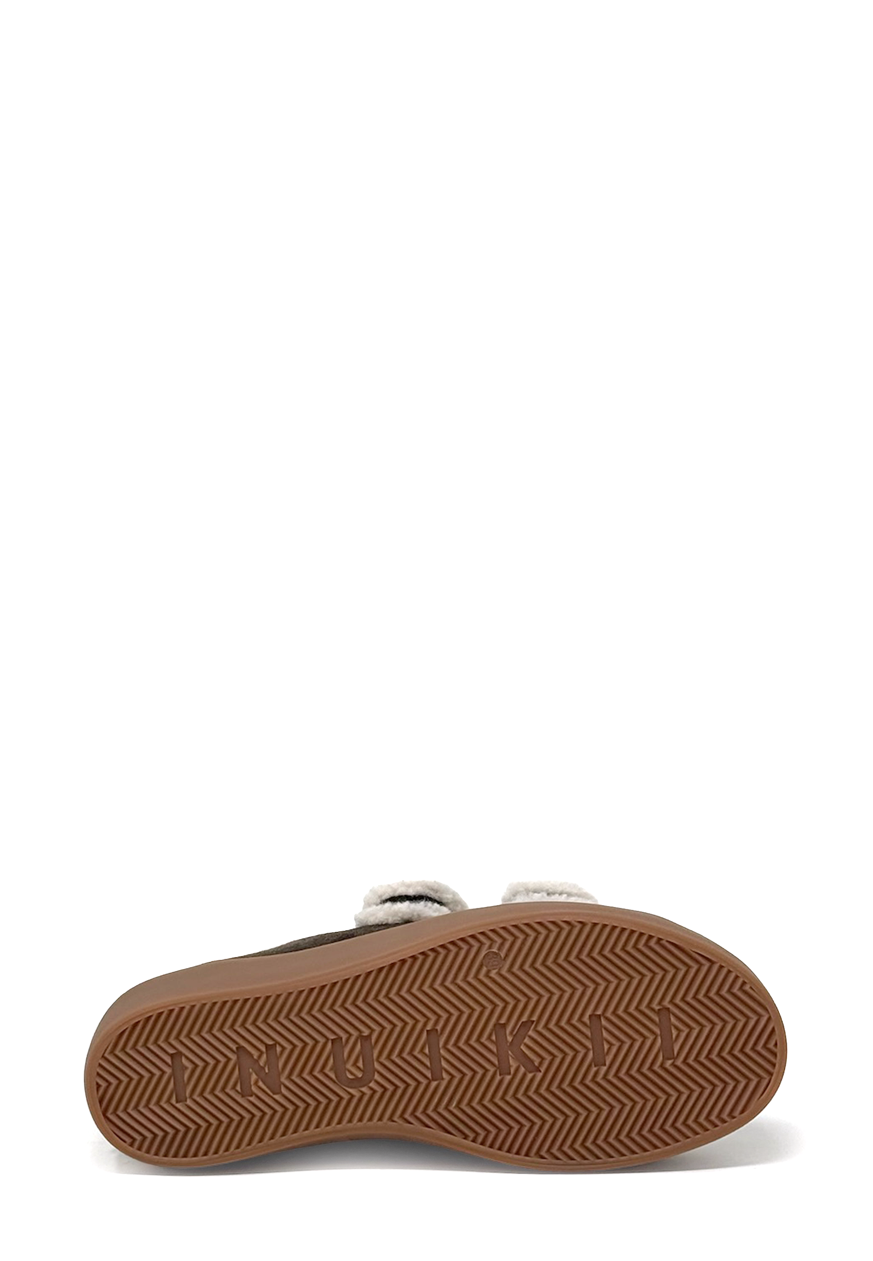 Shearling Low Velcro Sneaker | Dark Brown