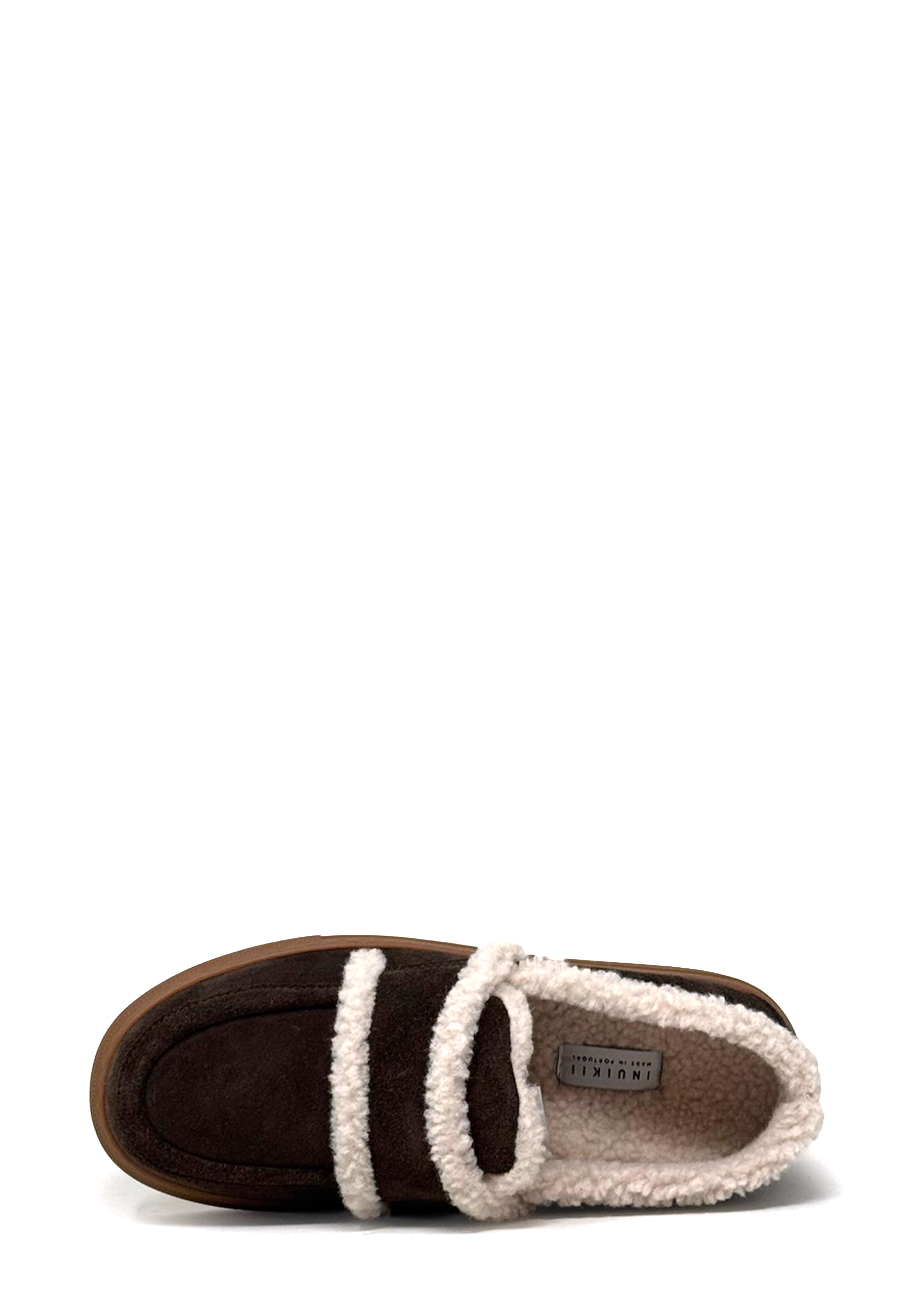 Shearling Plain Loafer | Dark Brown