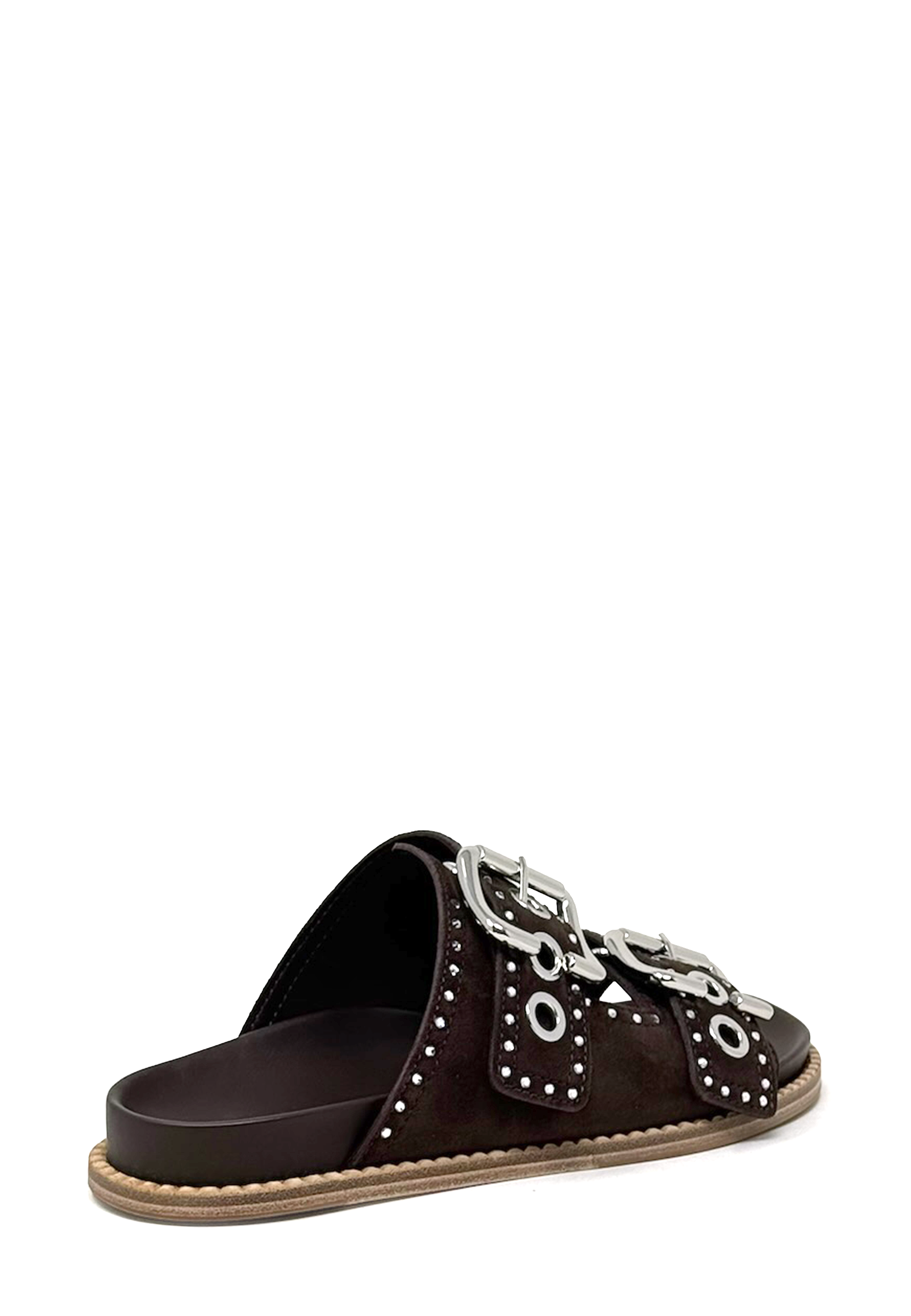 Mimi Pantolette | Pepe Silver Crystal Suede