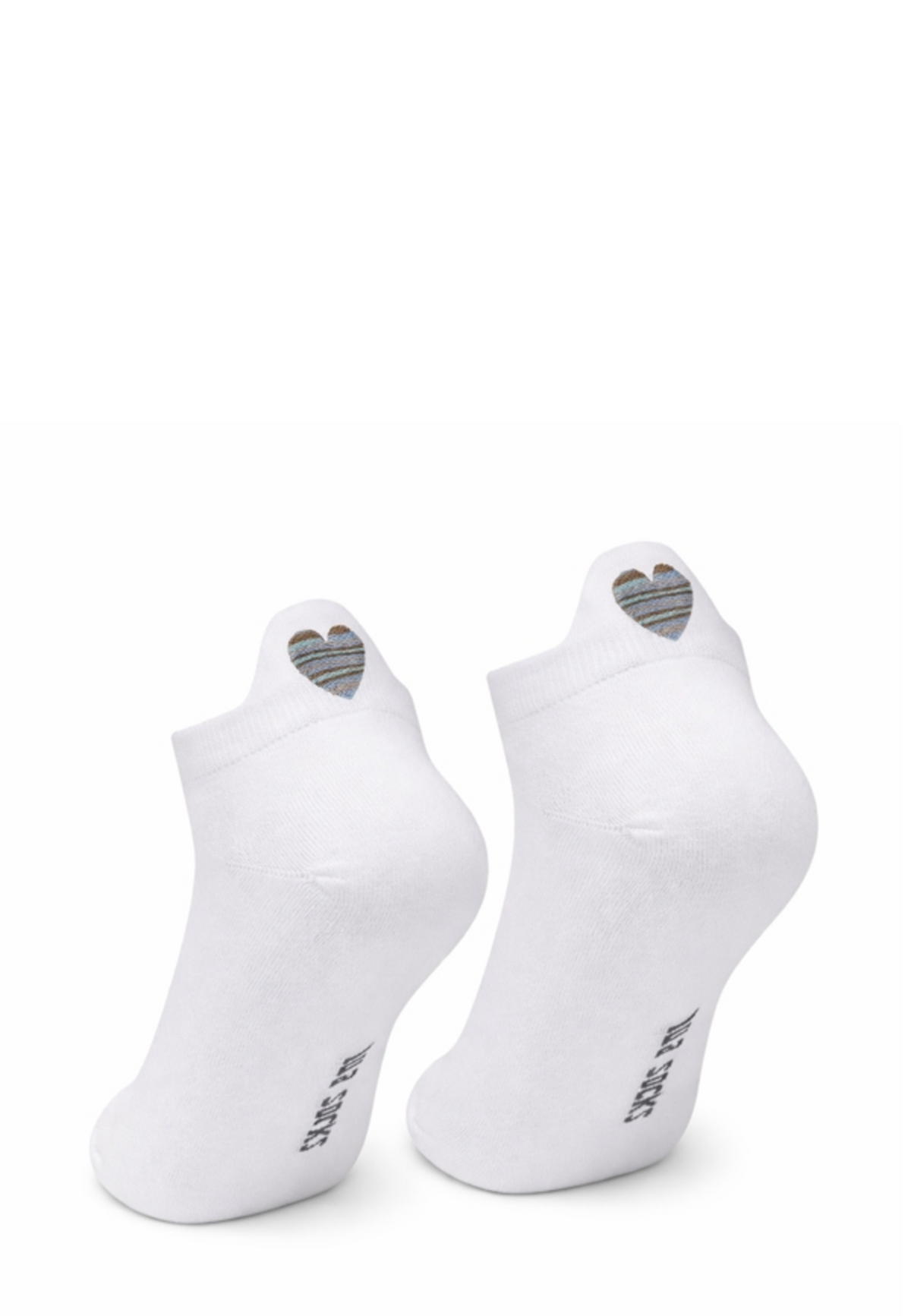 Heart Sneakersocke | White Multi Brown