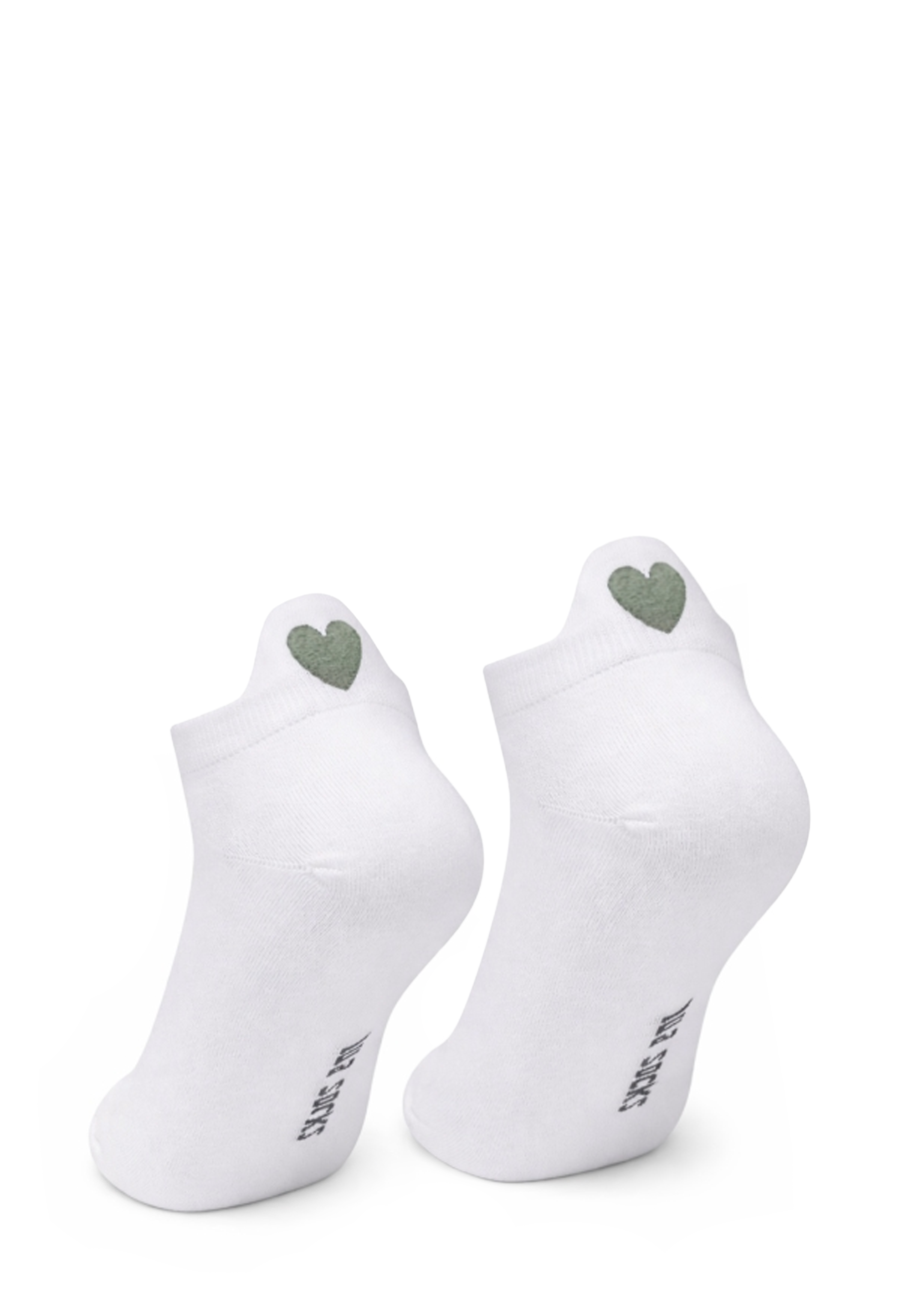 Heart Sneakersocke | White Olive