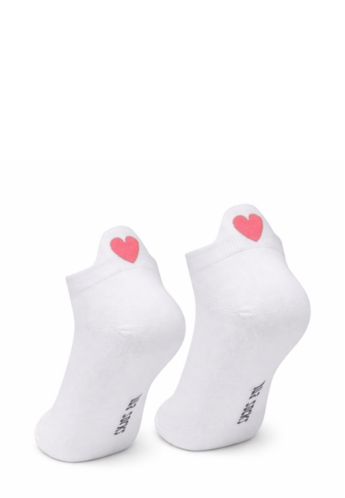 Heart Sneakersocke | White Pink