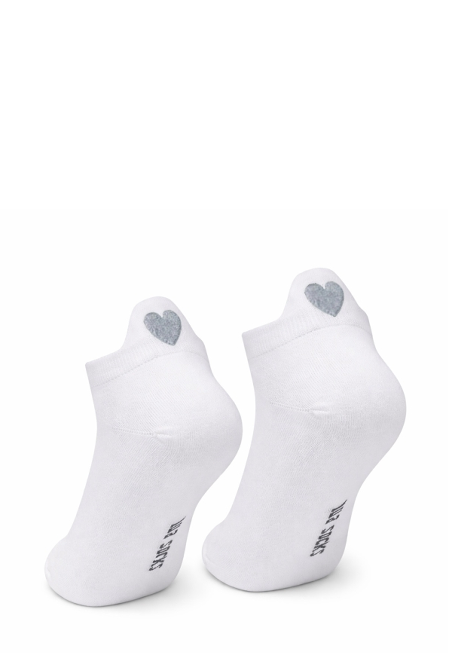 Heart Sneakersocke | White Silver