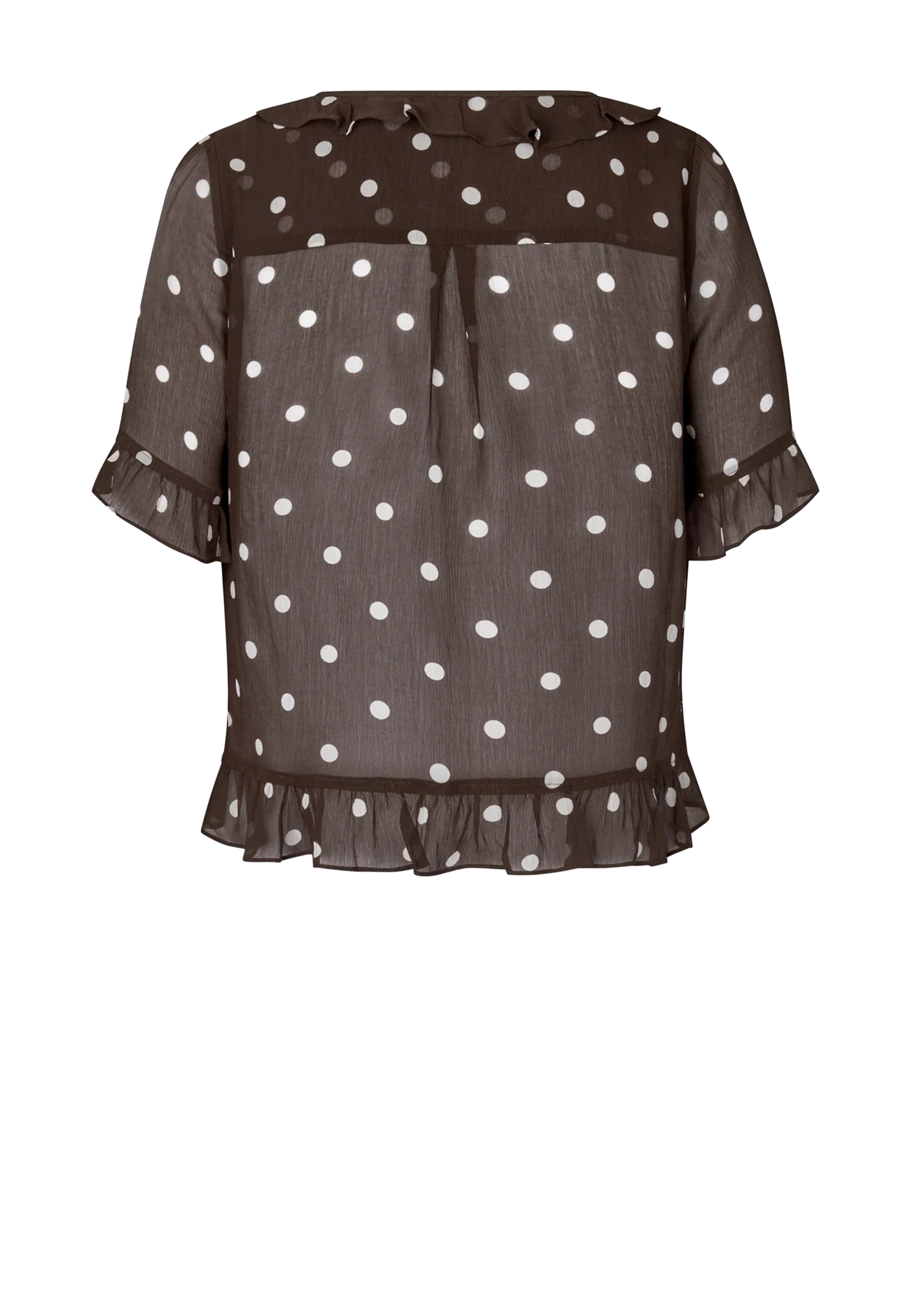 Madicen Kurzarm Bluse | Coffee Bean Dots