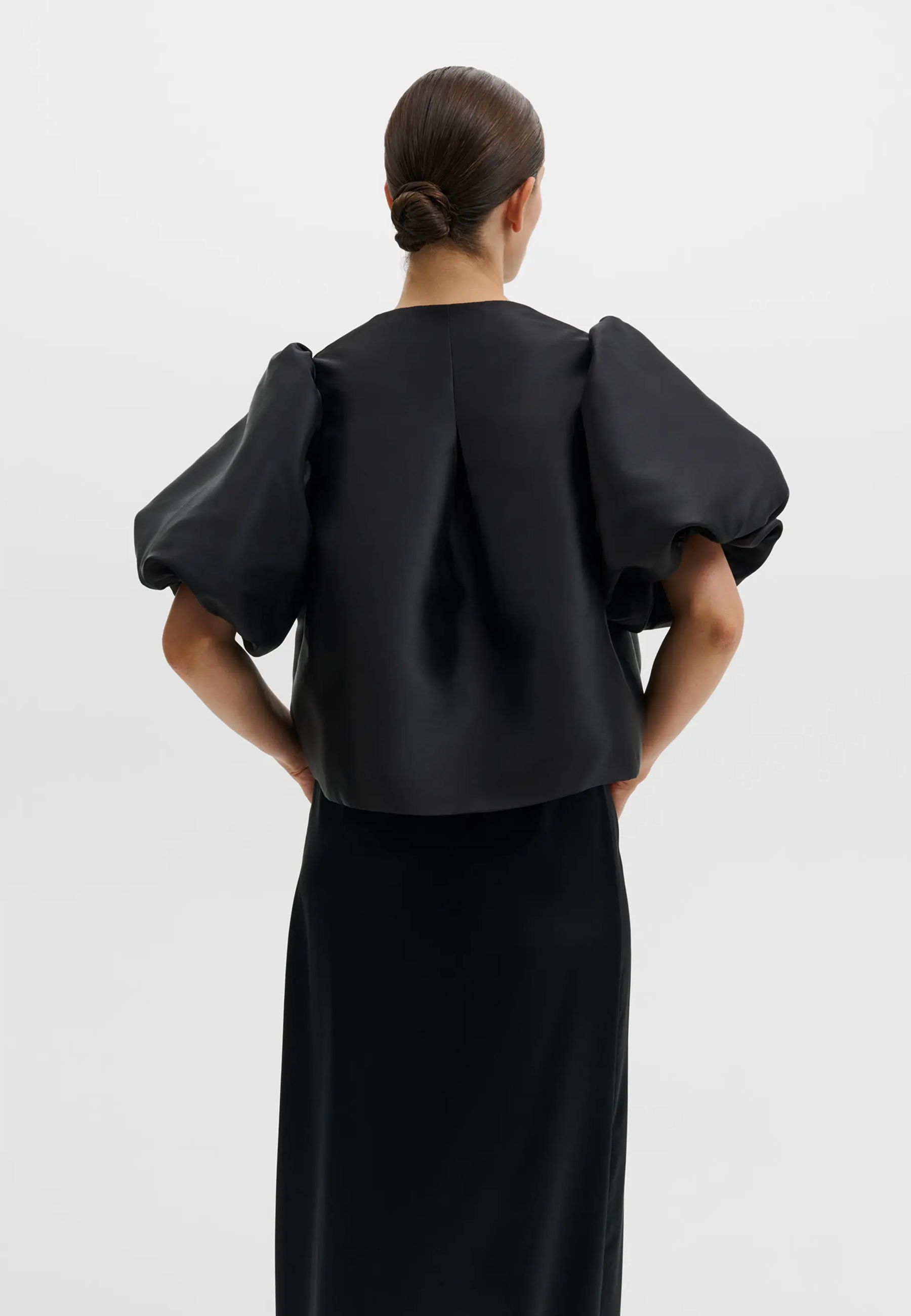 Cleo Puff Sleeve Bluse | Black