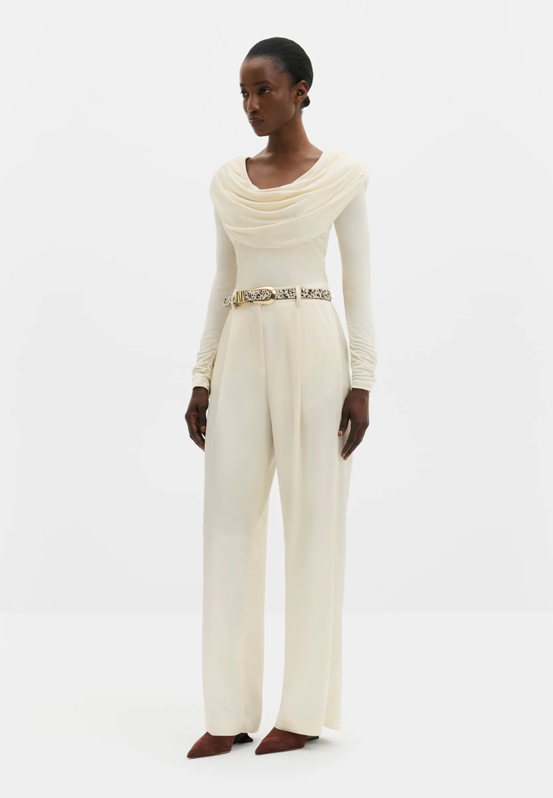 Signe Cowl Neck Longsleeve | Pearl