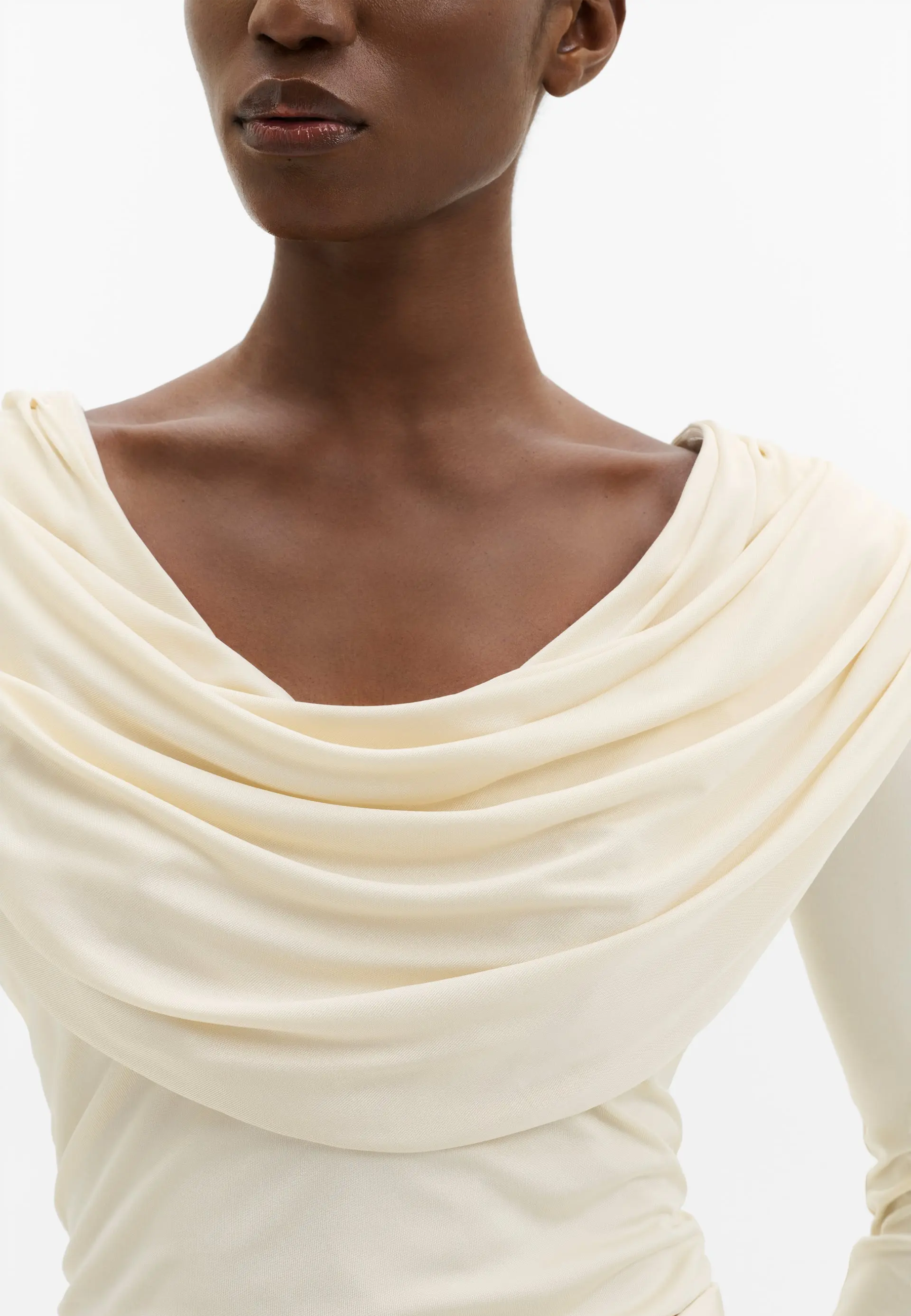 Signe Cowl Neck Longsleeve | Pearl