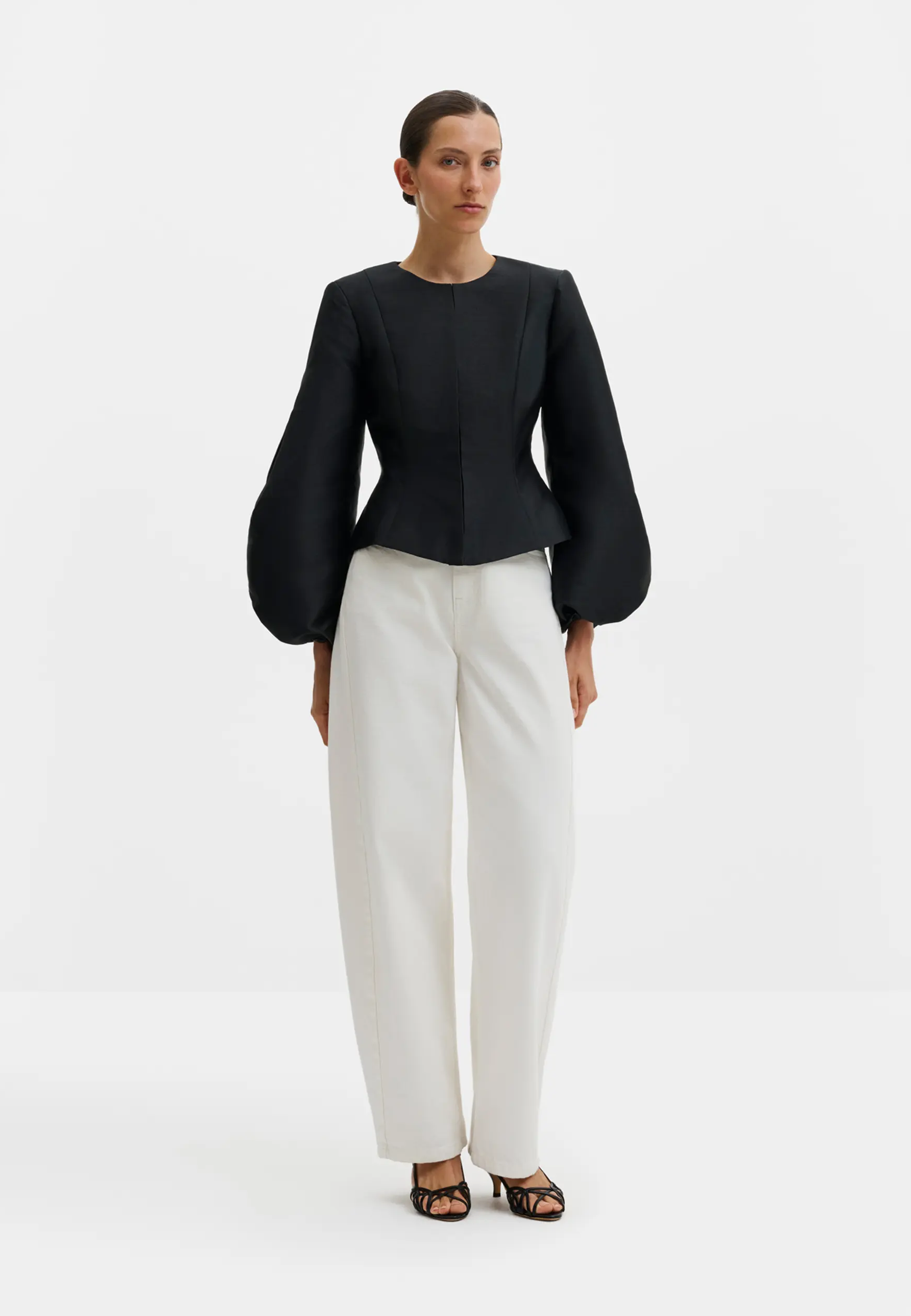 Vendela Balloon Sleeve Bluse | Black