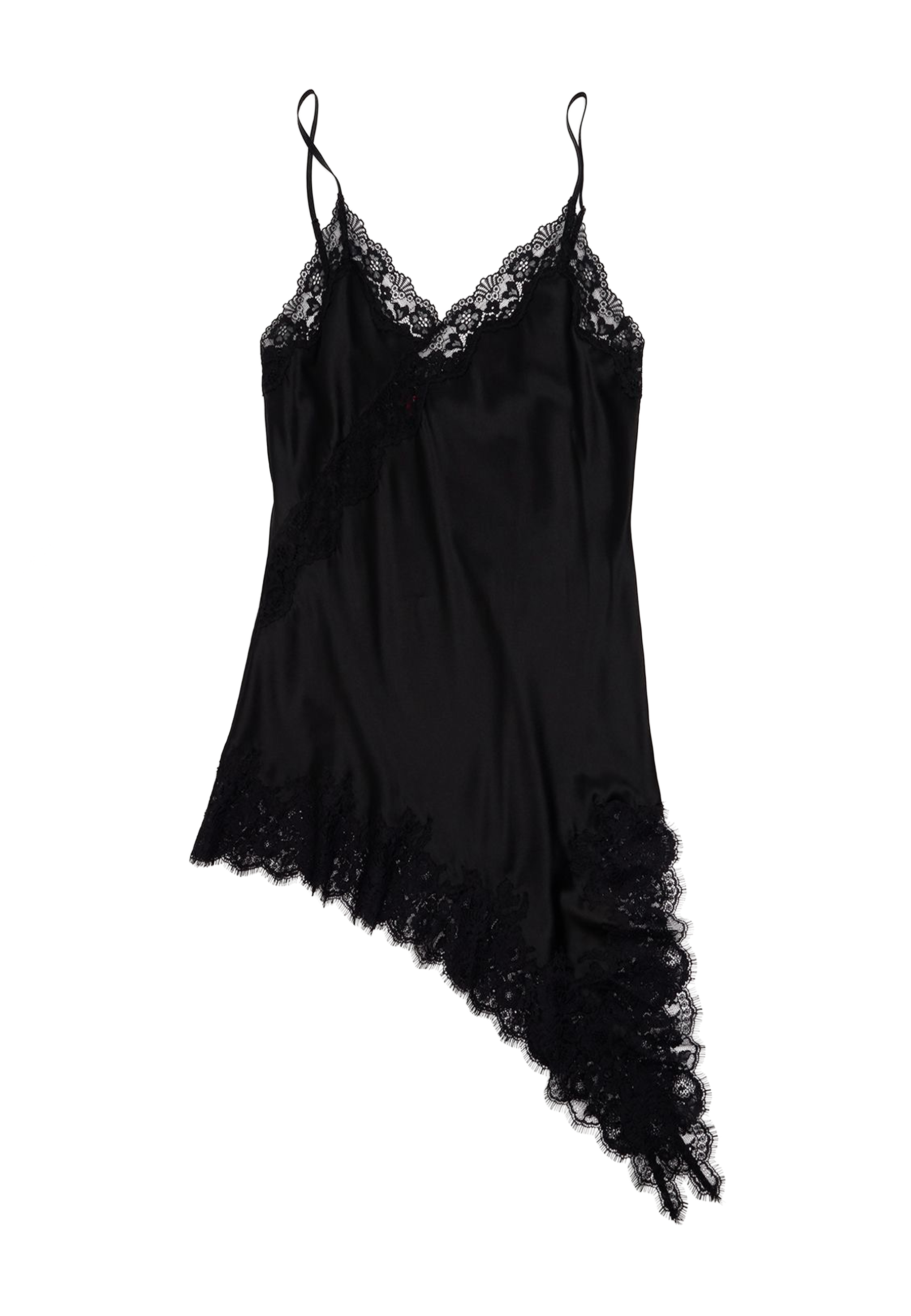 230329 Spitzen Seidenkleid | Black