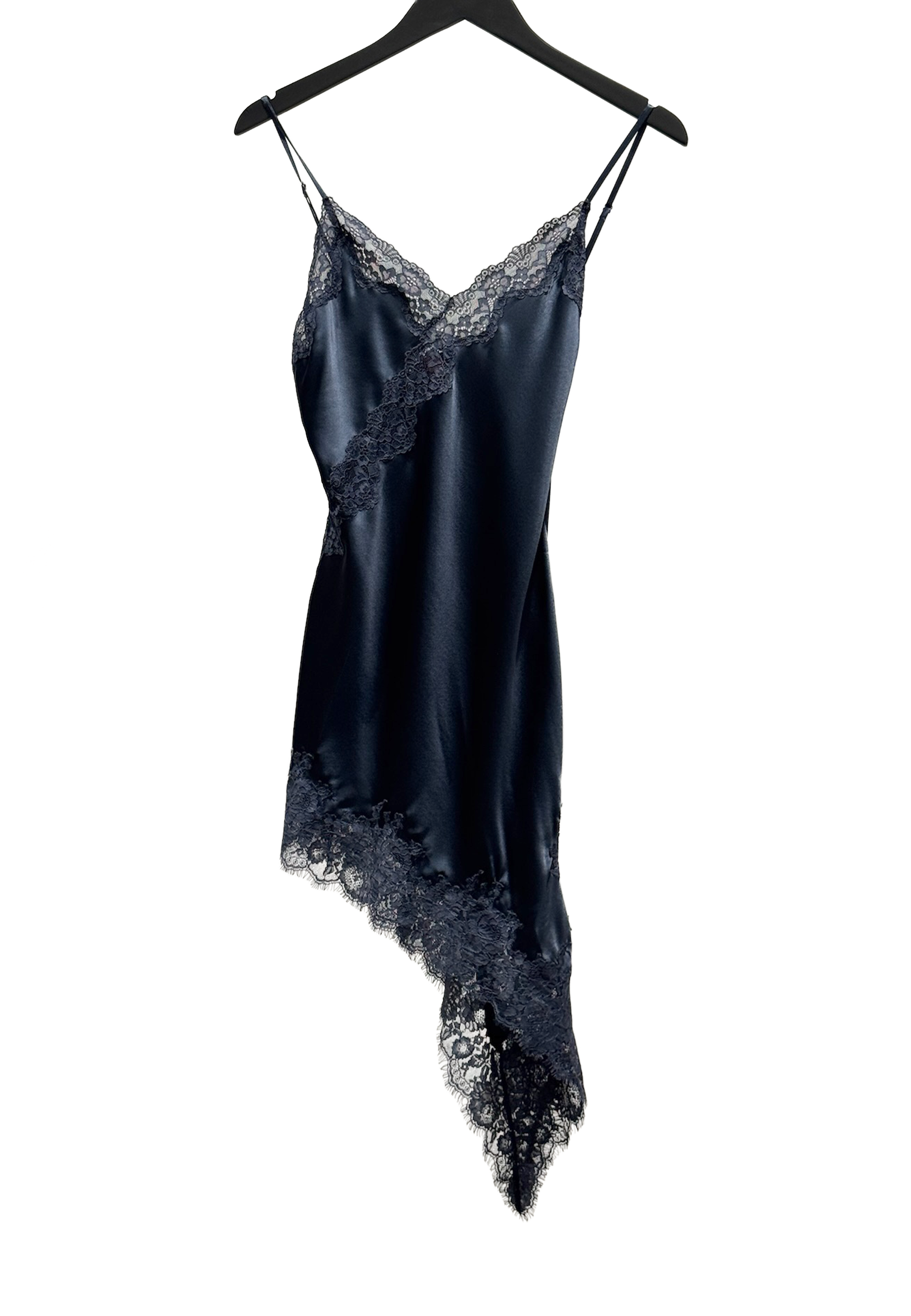 230329 Spitzen Seidenkleid | Blue