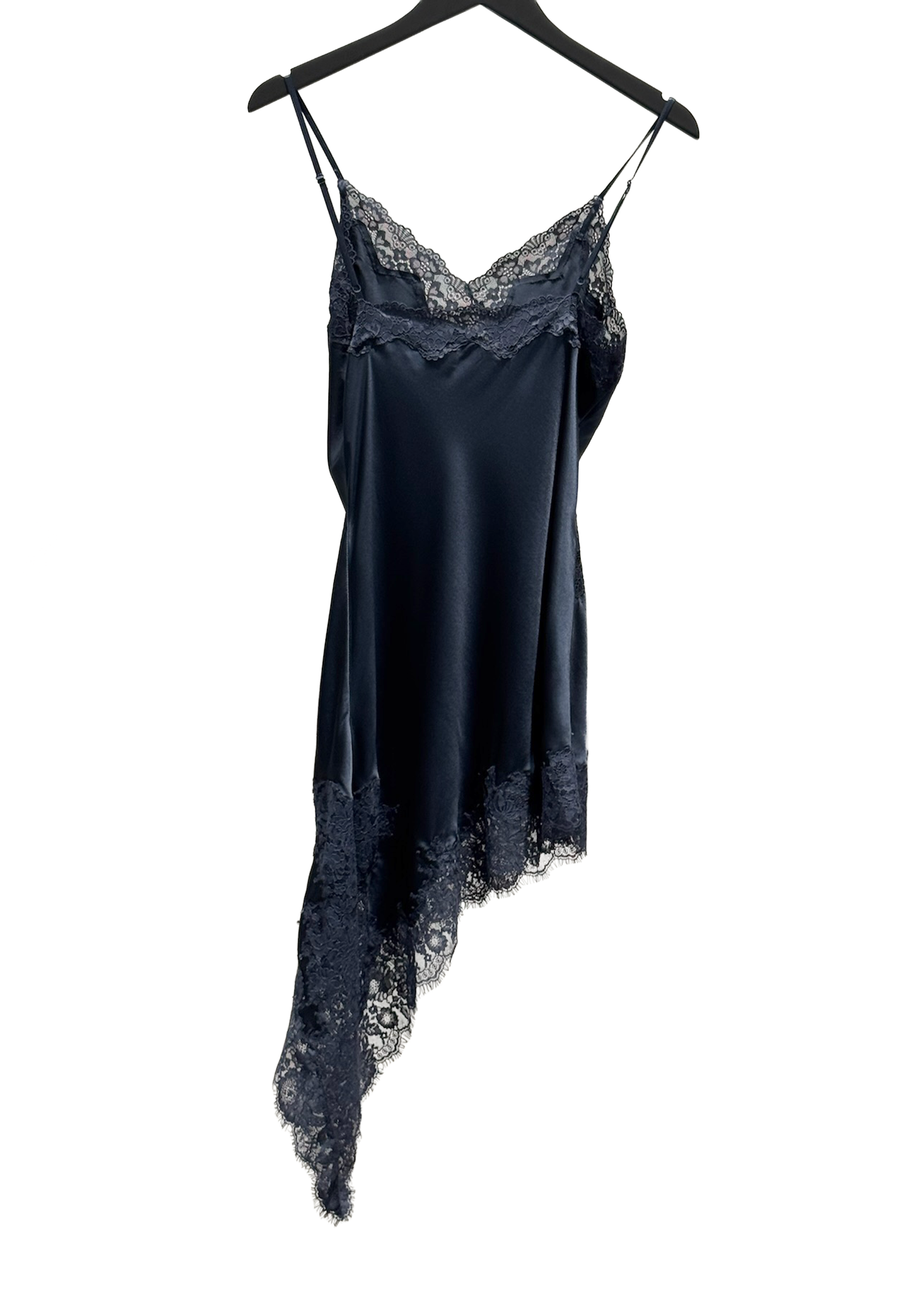 230329 Spitzen Seidenkleid | Blue