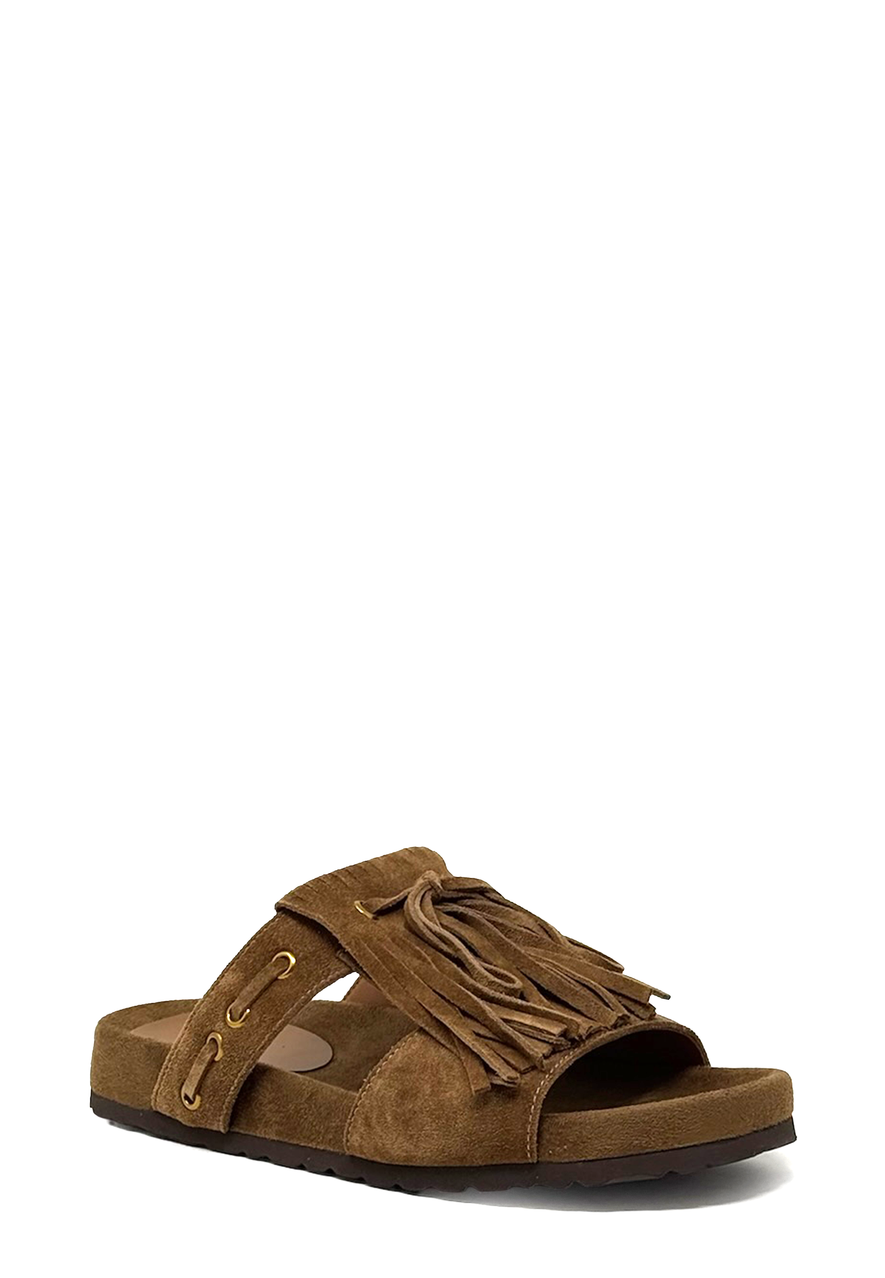 Iris I01 Fransen Pantolette | Sigar Suede