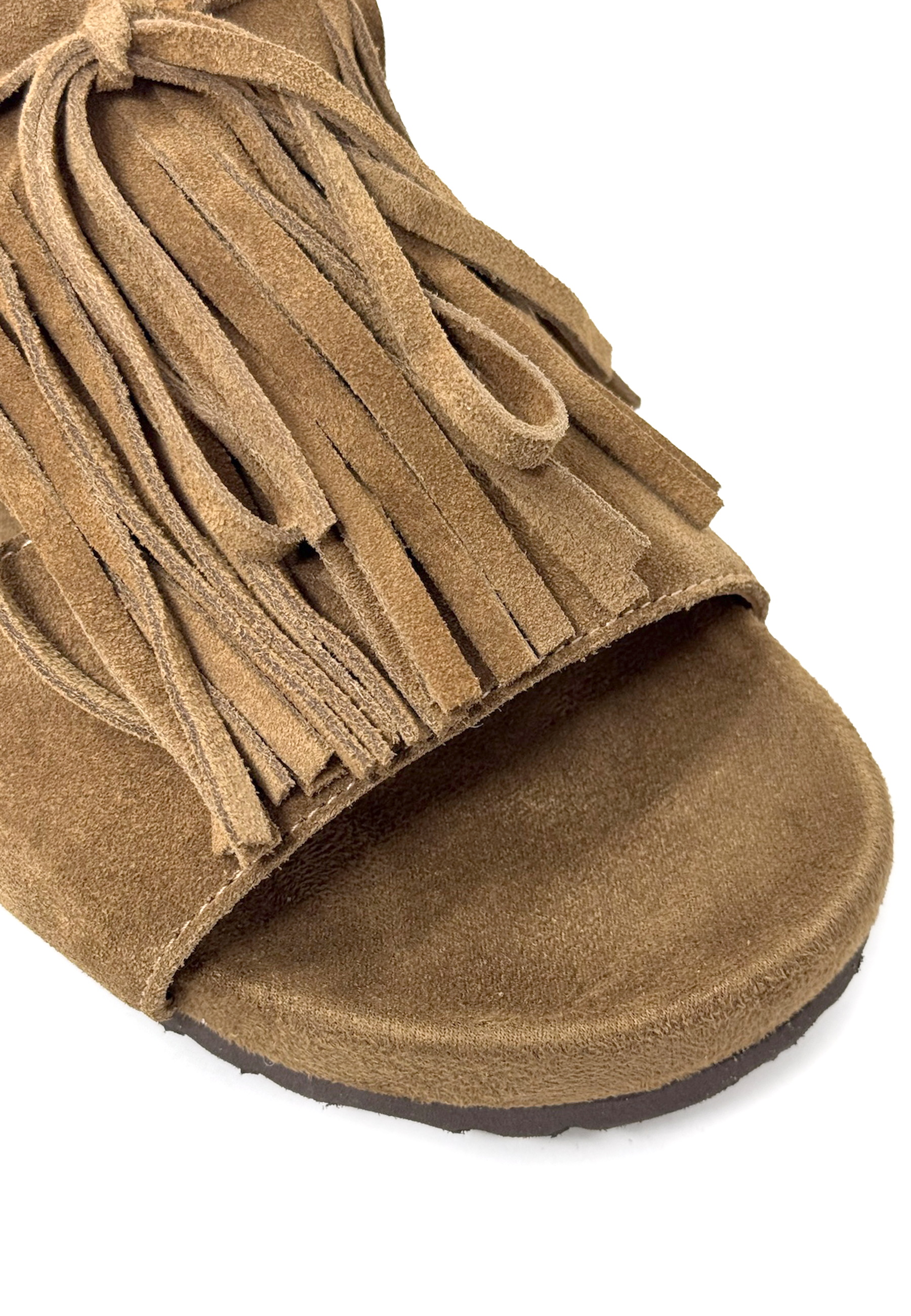 Iris I01 fringed mule | Sigar Suede