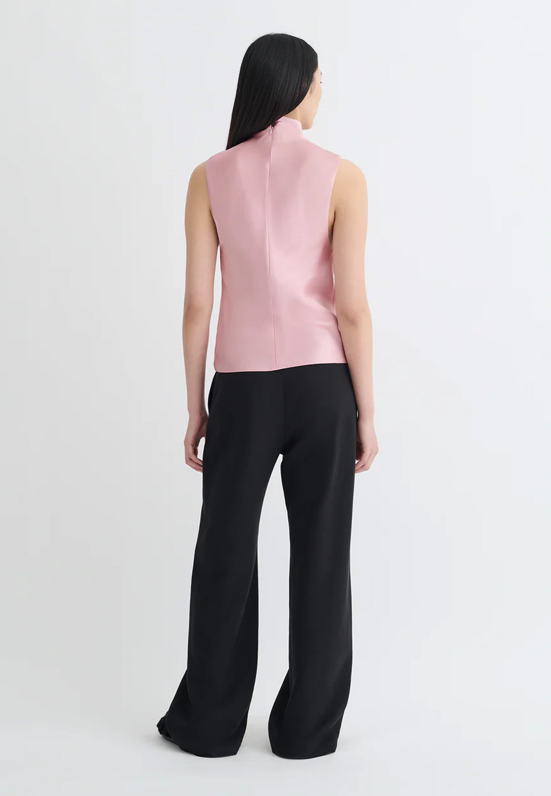 Coloson Satin Top | Pastel Pink