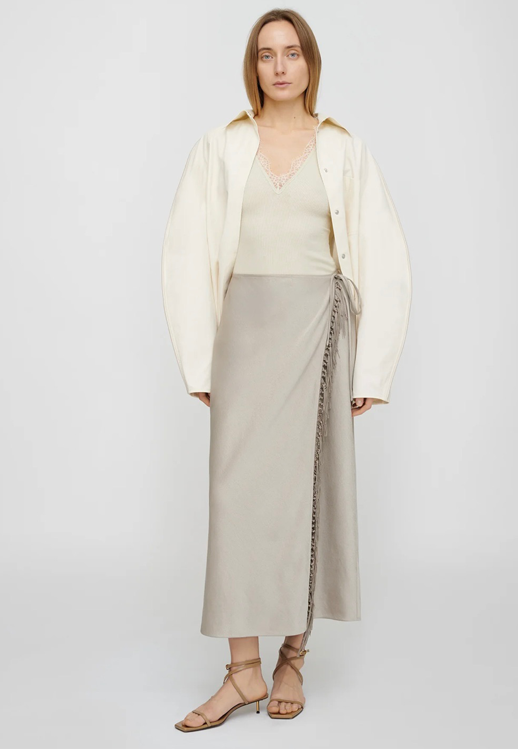 Gargi Satin Maxirock | Silver