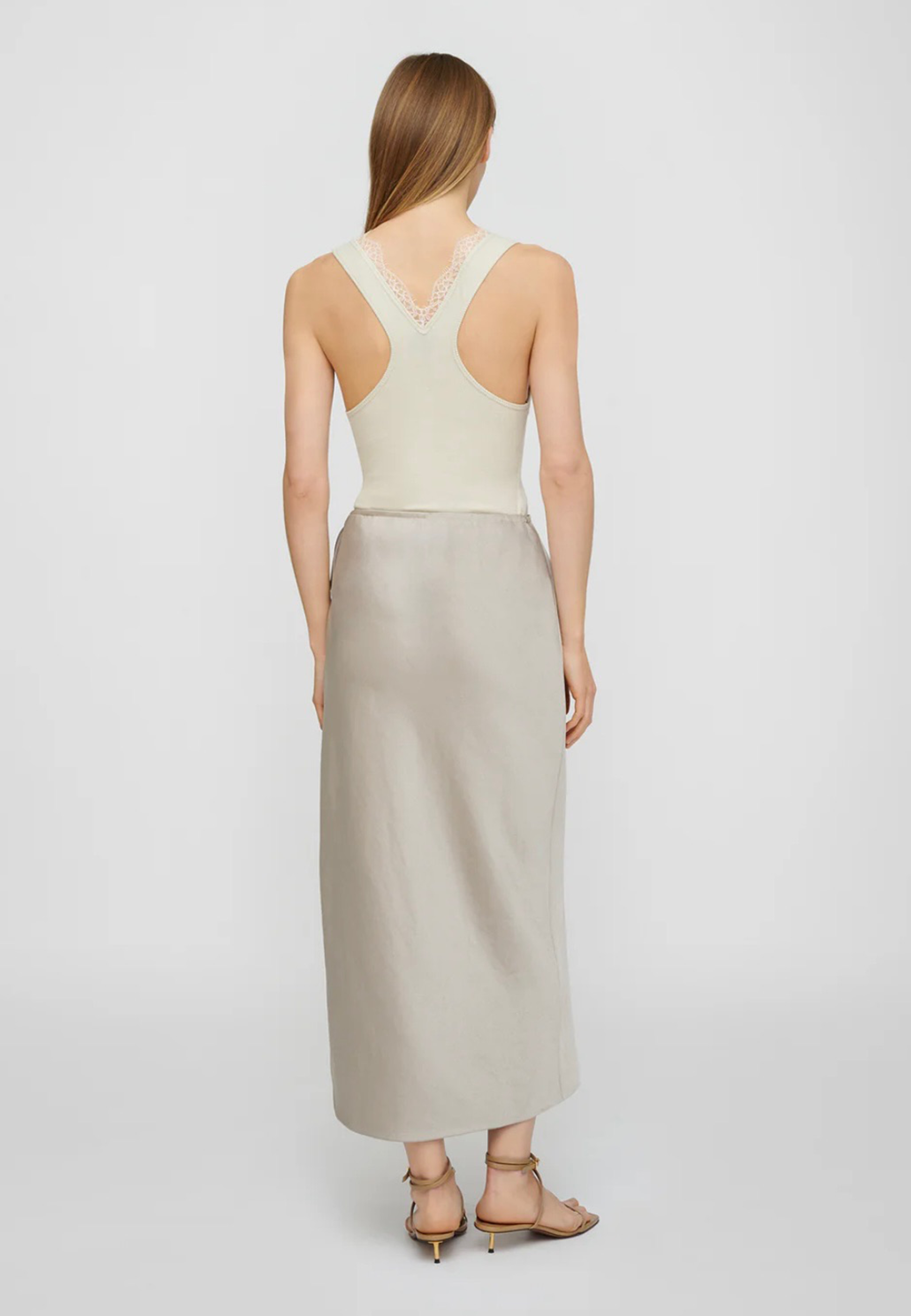 Gargi Satin Maxirock | Silver