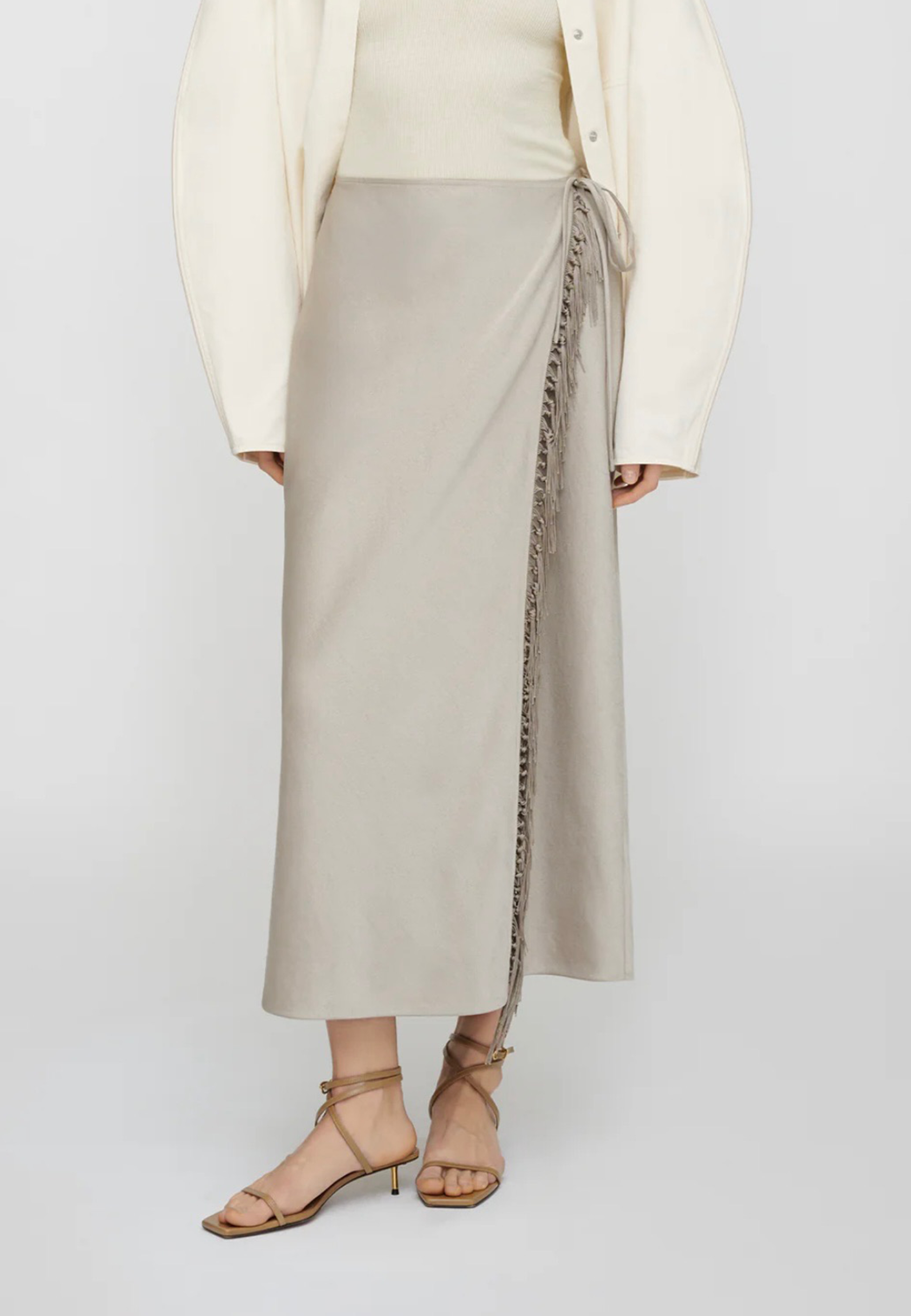 Gargi Satin Maxirock | Silver