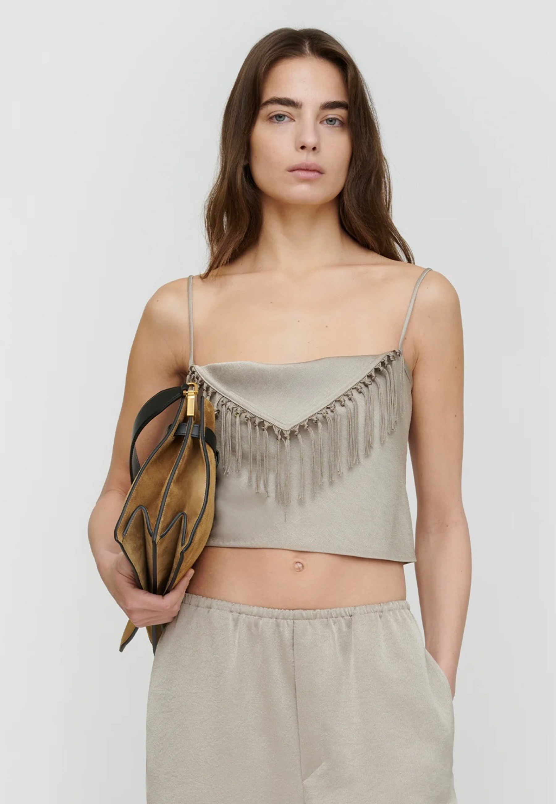 Lainey Fransen Satin Top | Silver