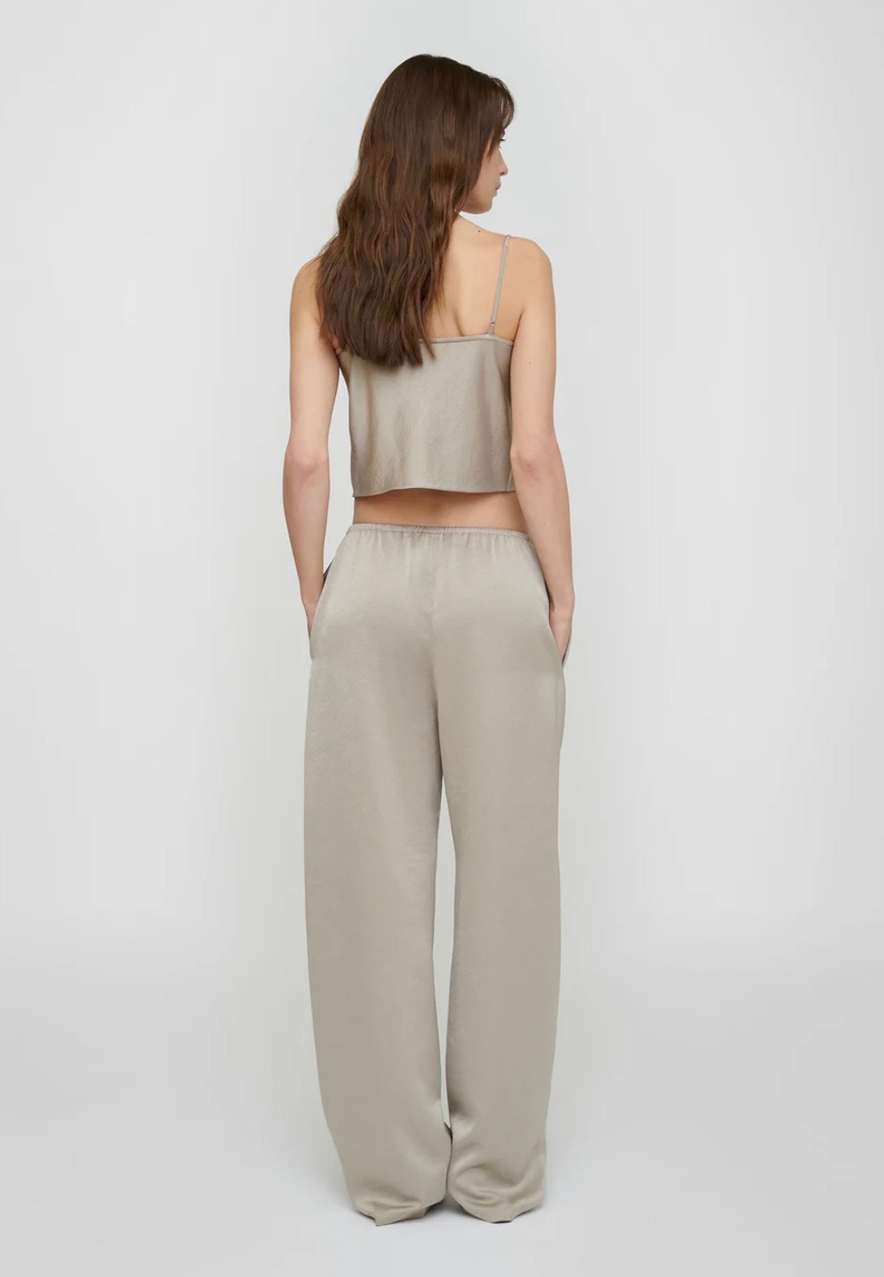 Lainey Fransen Satin Top | Silver