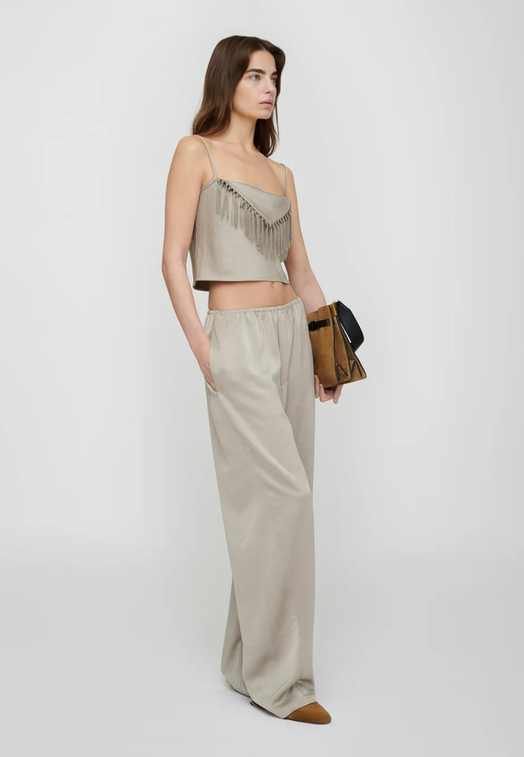 Lainey Fransen Satin Top | Silver