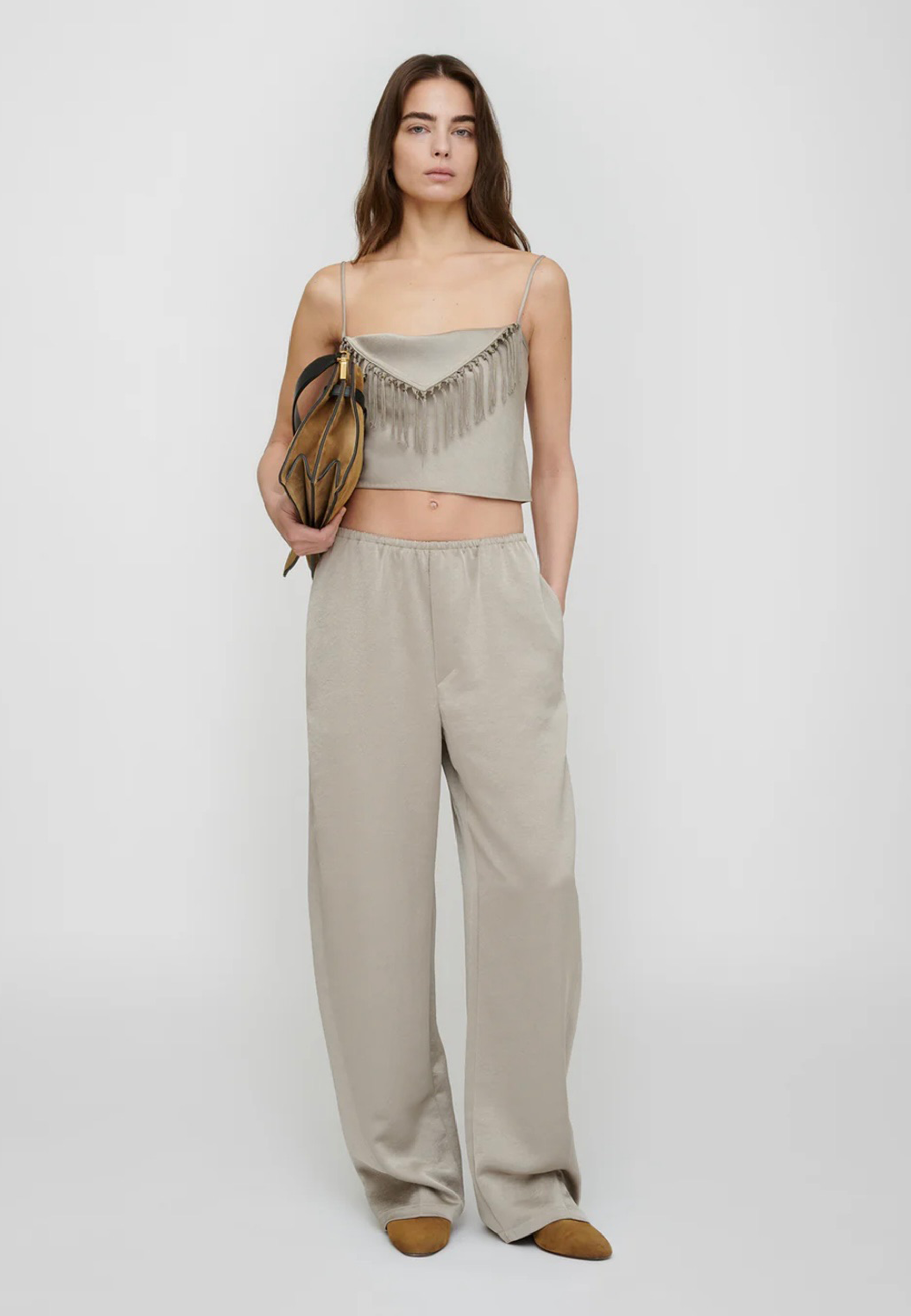 Lainey Fransen Satin Top | Silver