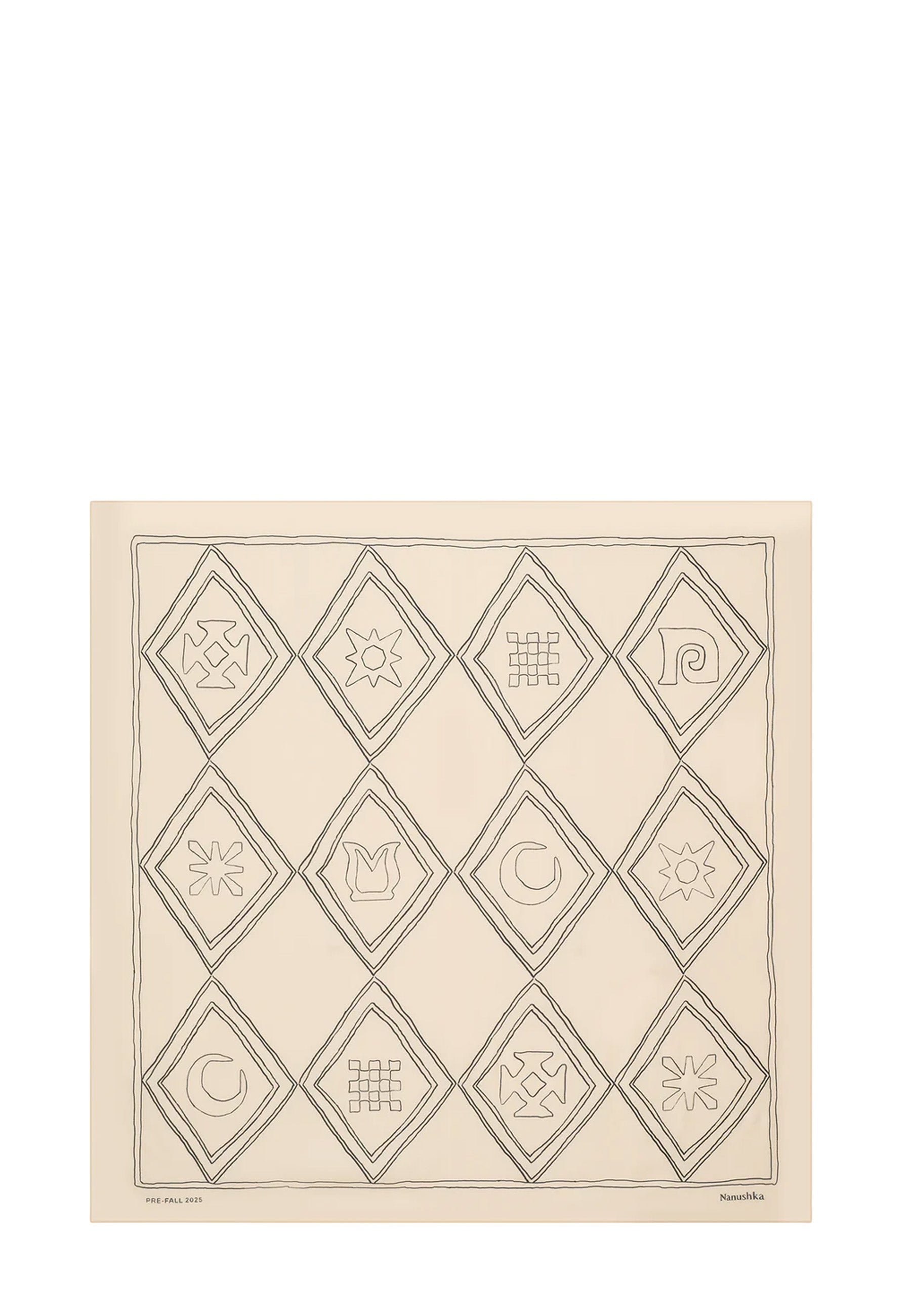 Miani Seidentuch | Symbol Argyle Creme Black
