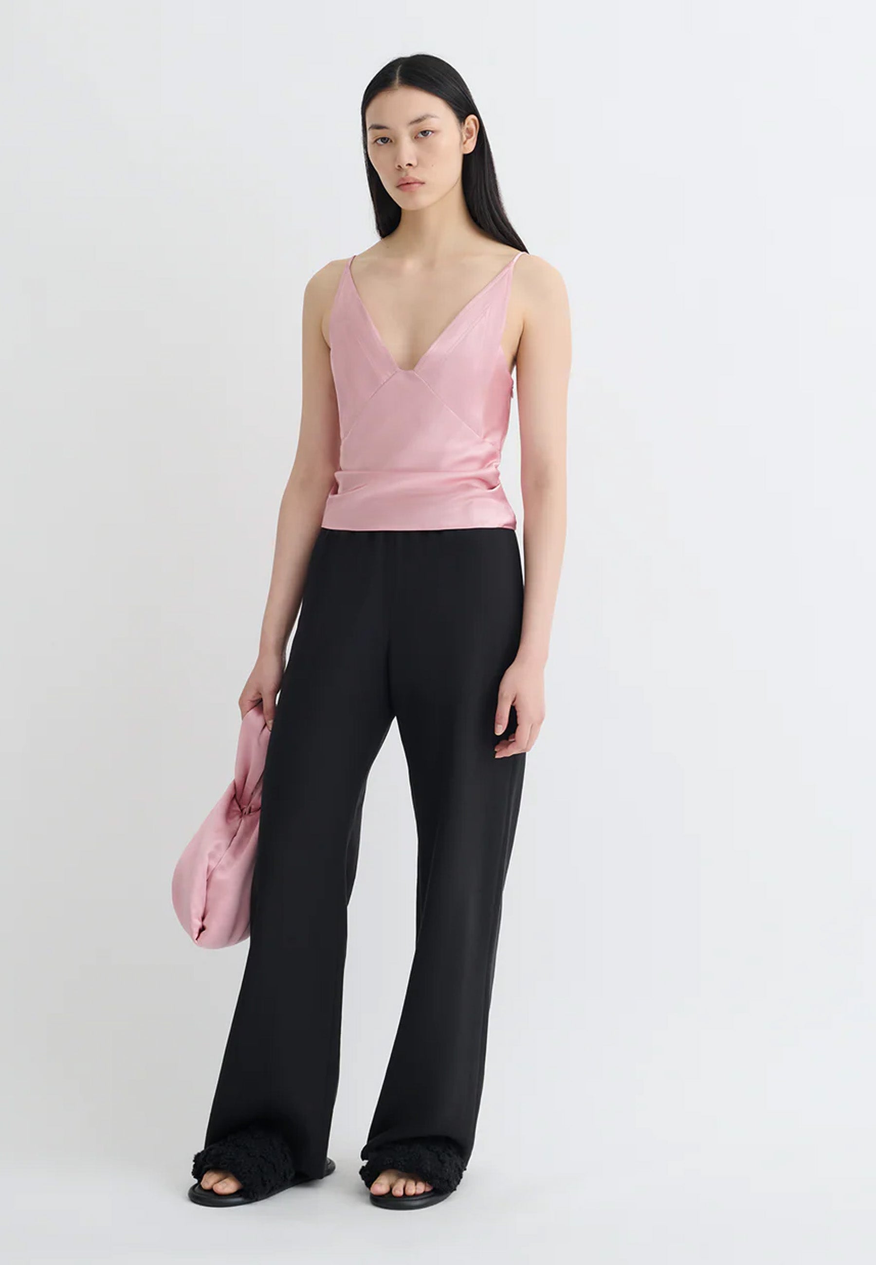Rheia Satin Top | Pastel Pink