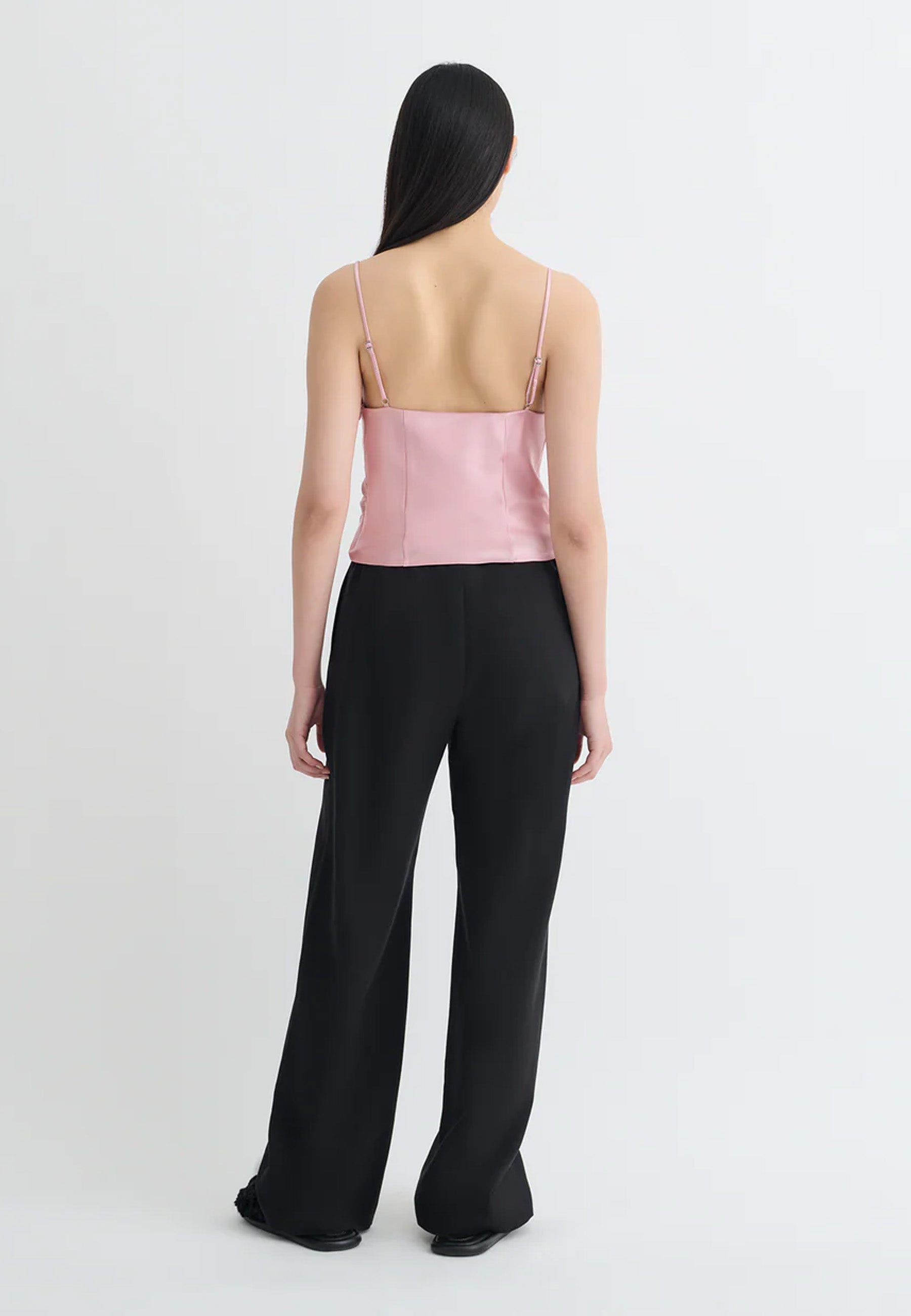 Rheia Satin Top | Pastel Pink
