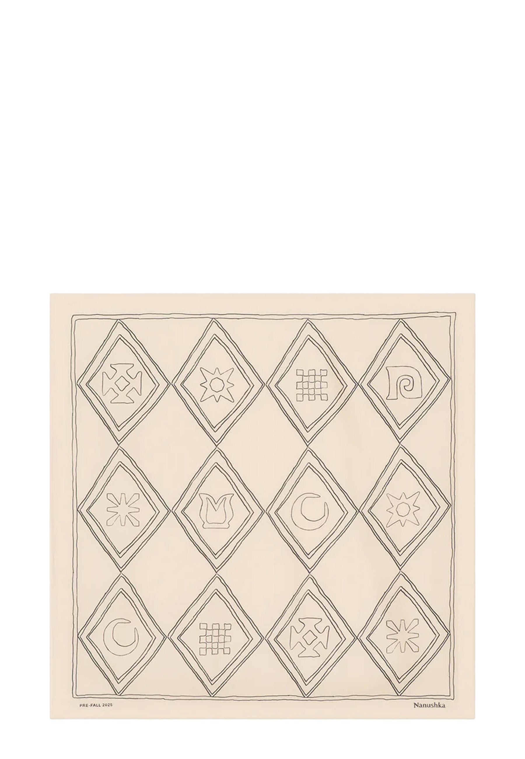 Shoul Seidentuch | Symbol Argyle Creme Black