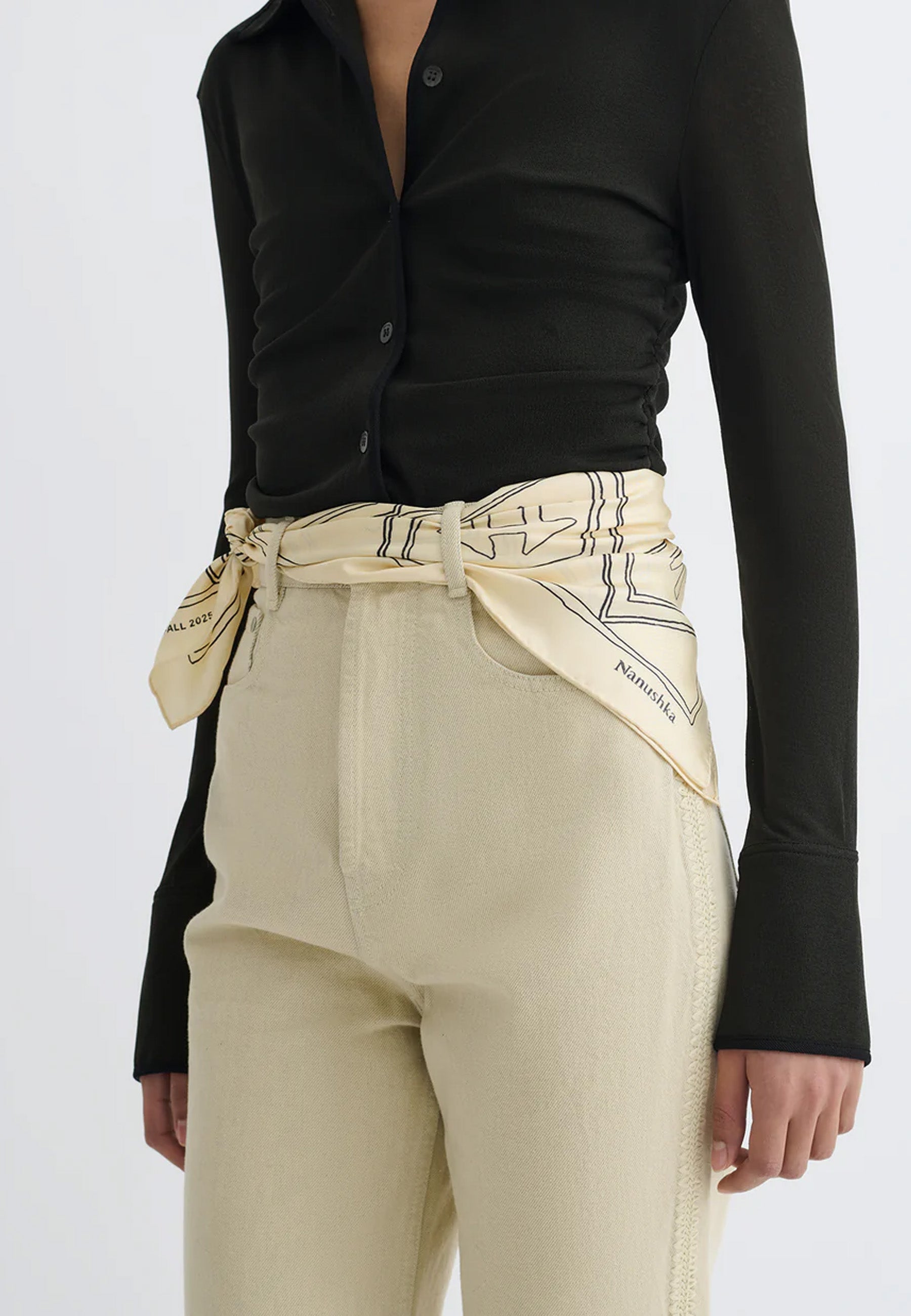Shoul Seidentuch | Symbol Argyle Creme Black