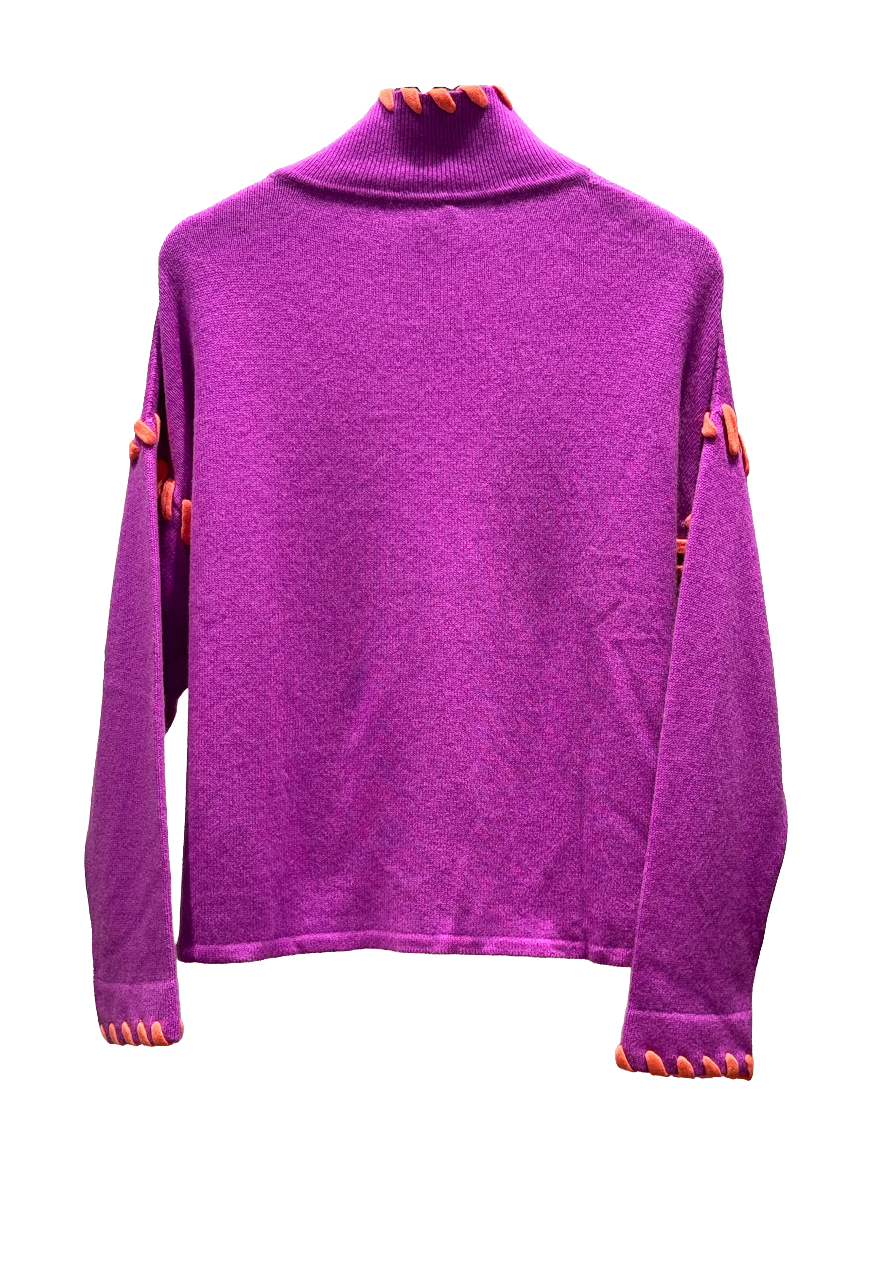 Amy Rollkragen Pullover | Neon Purple Neon Orange