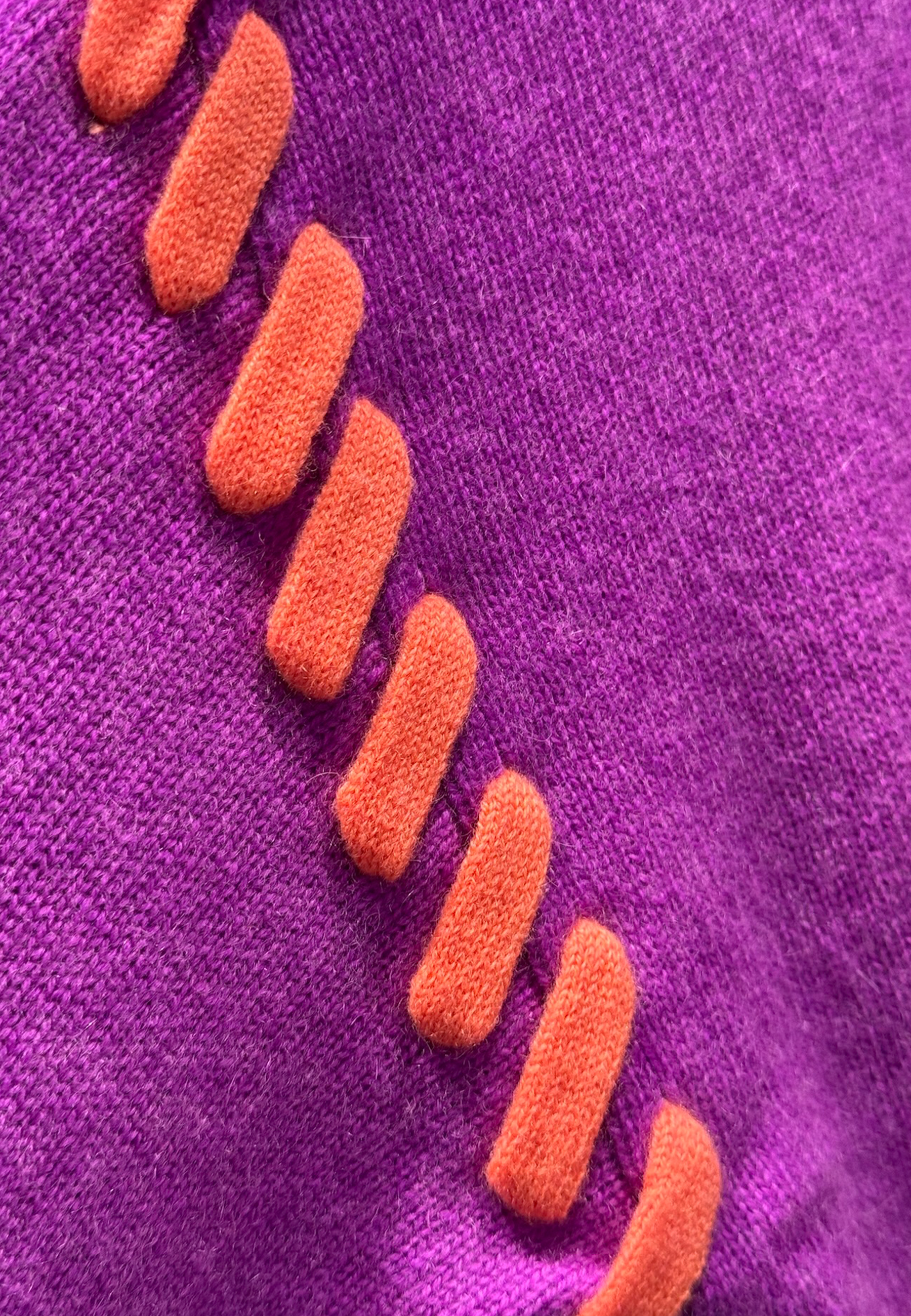 Amy Rollkragen Pullover | Neon Purple Neon Orange