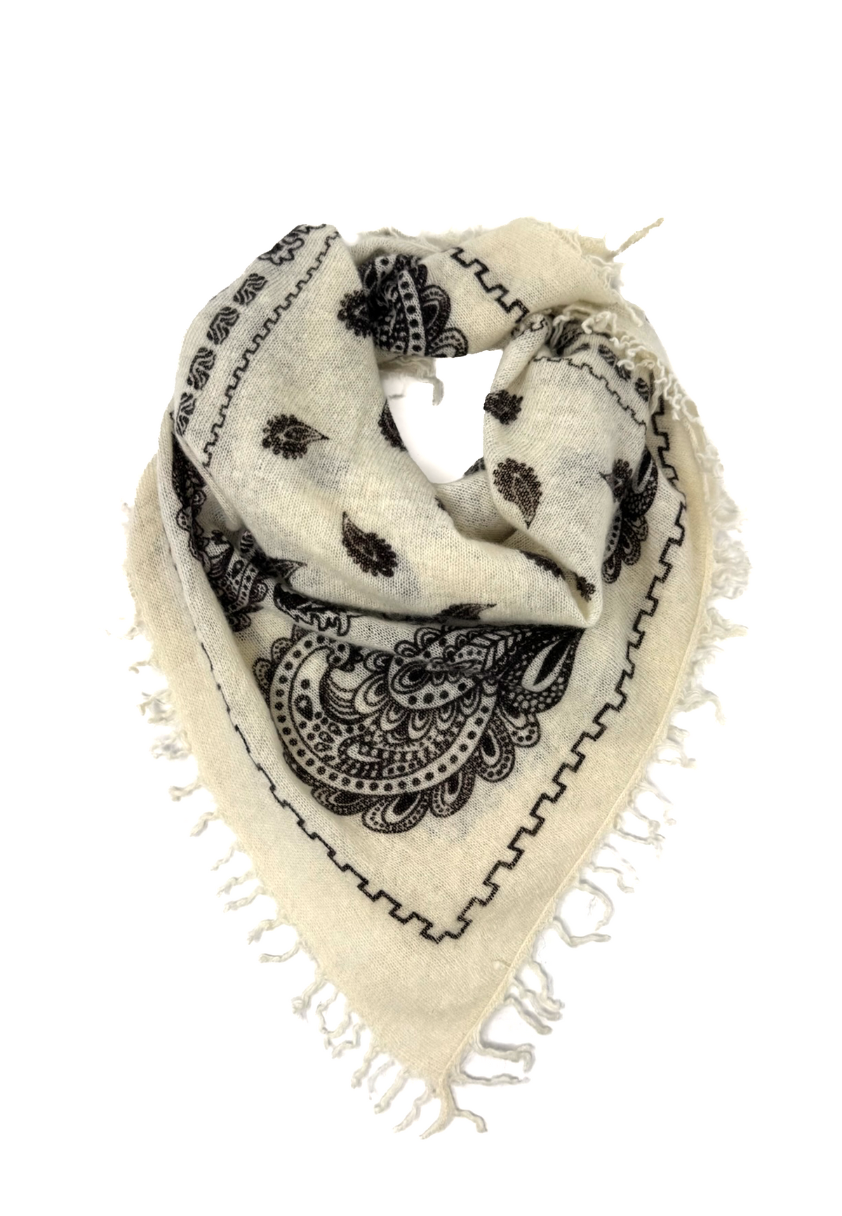 Paisley Kaschmir Tuch | Offwhite Choco