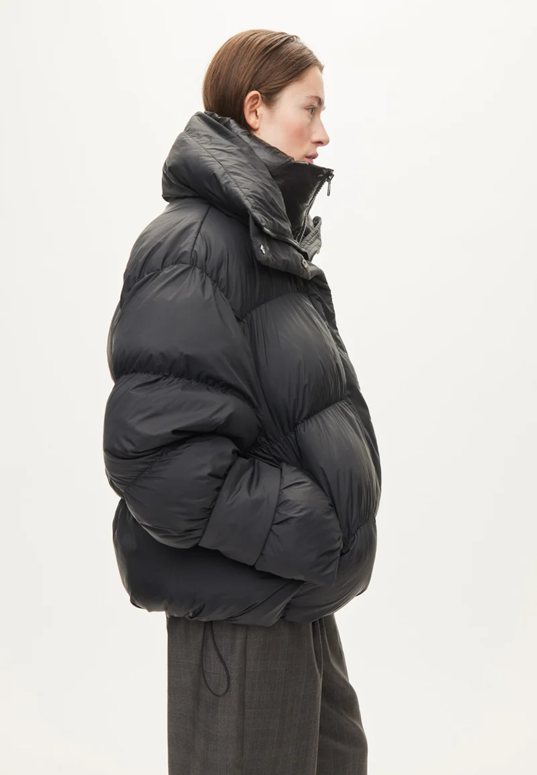 Aki Double Collar Pufferjacket | Black