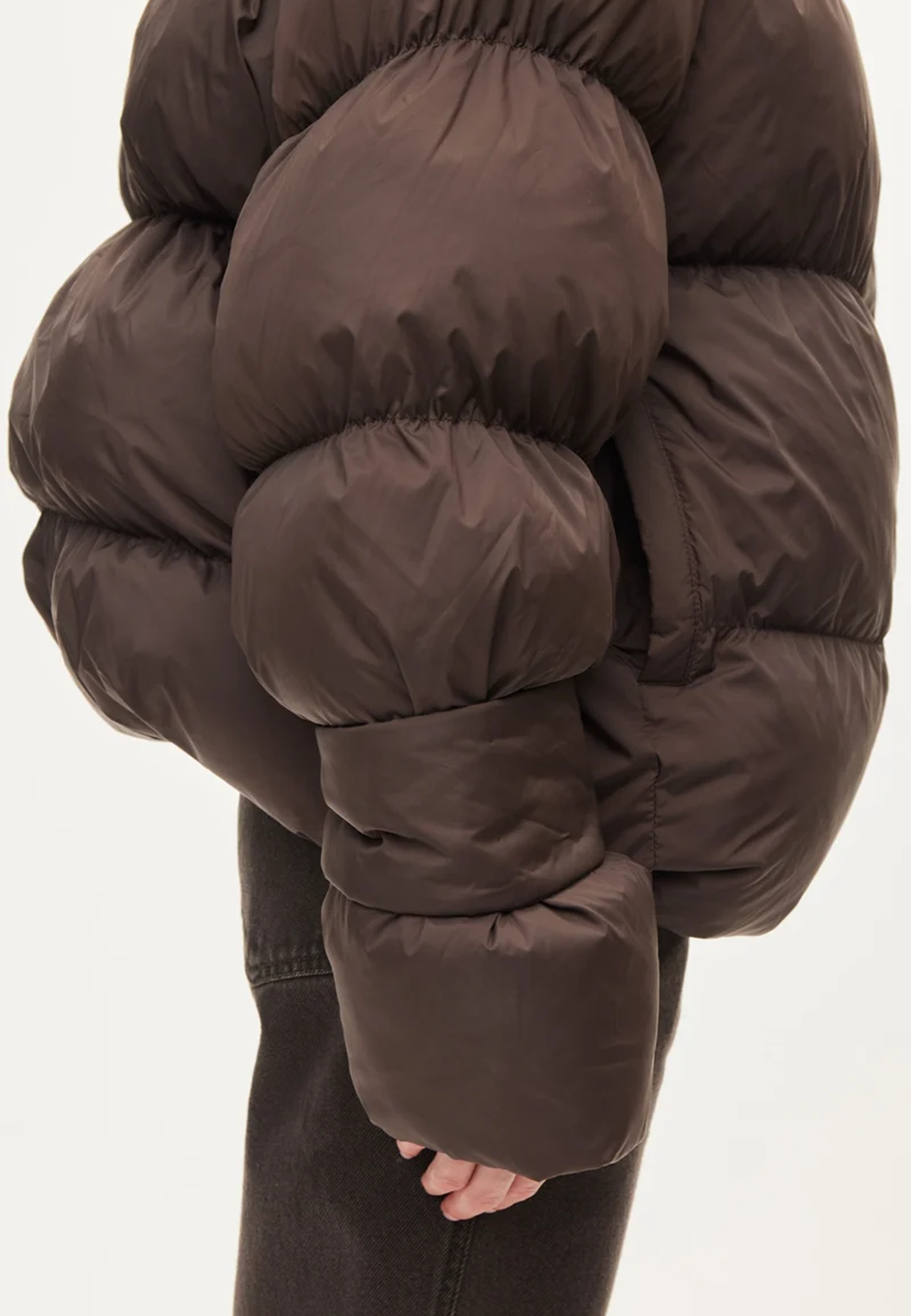 Aki Double Collar Pufferjacket | Chocolate Torte