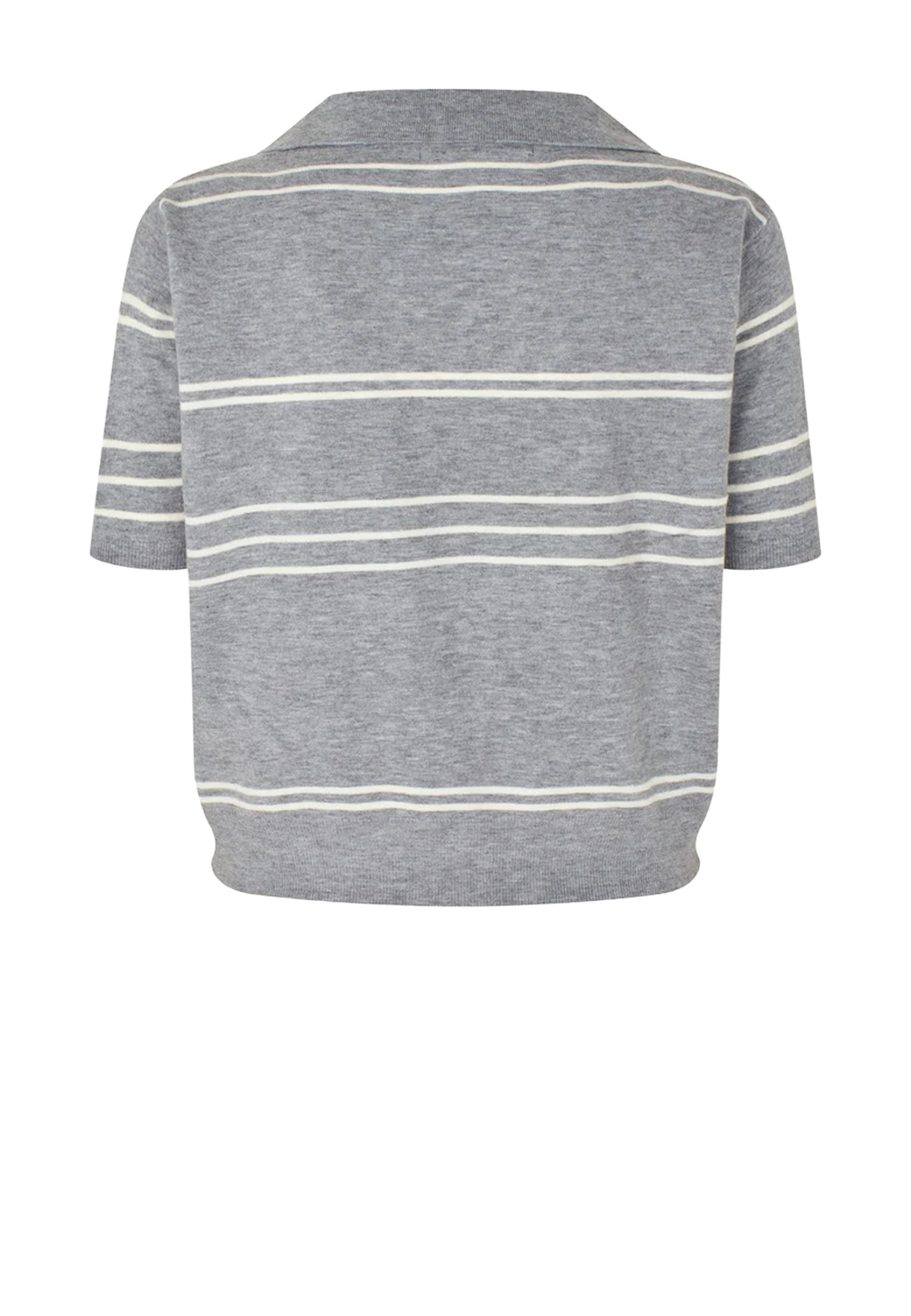 Alba Kurzarm Viskose Poloshirt | Grey Melange