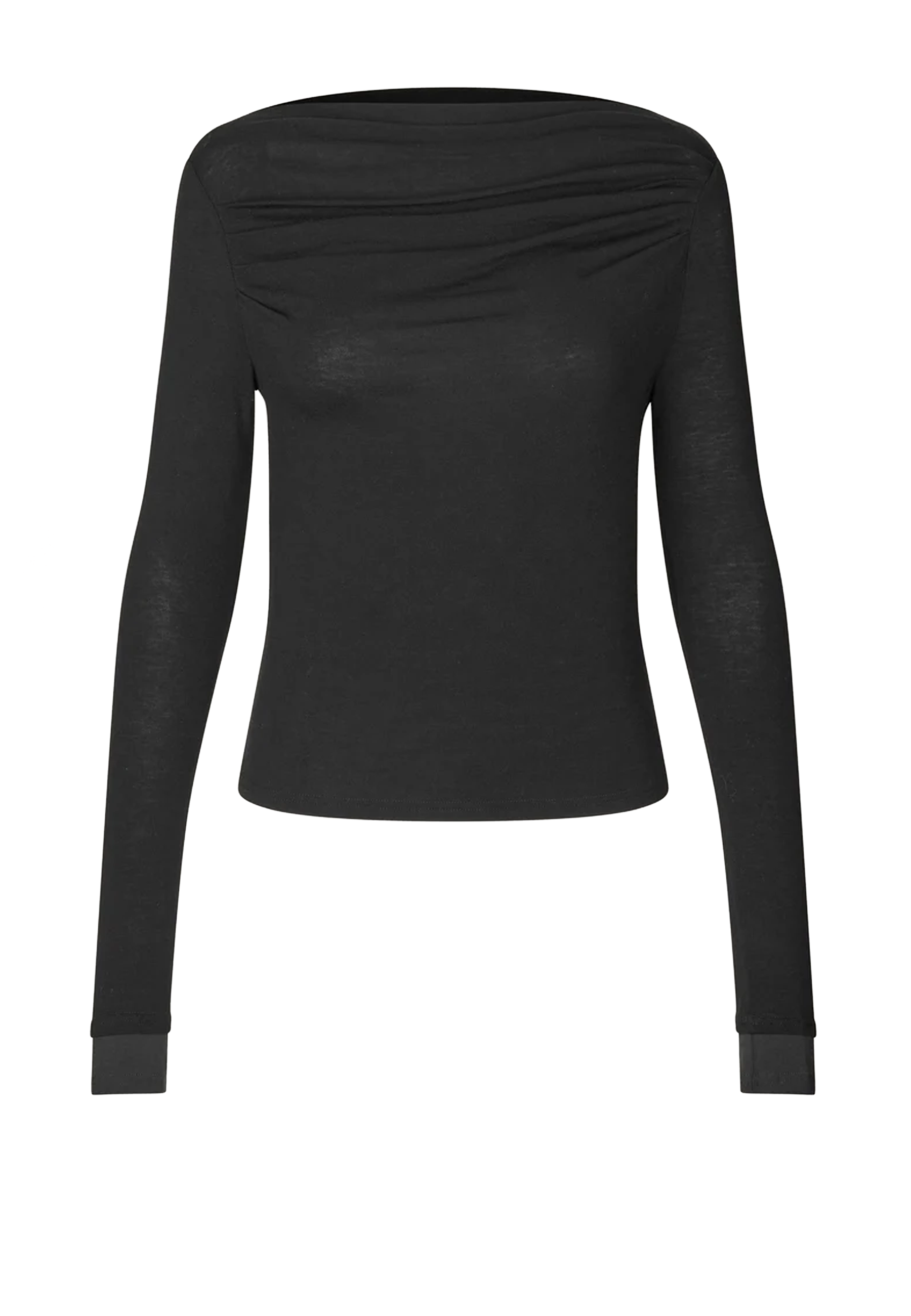 Bibi Merino Drape Longsleeve | Black Brown