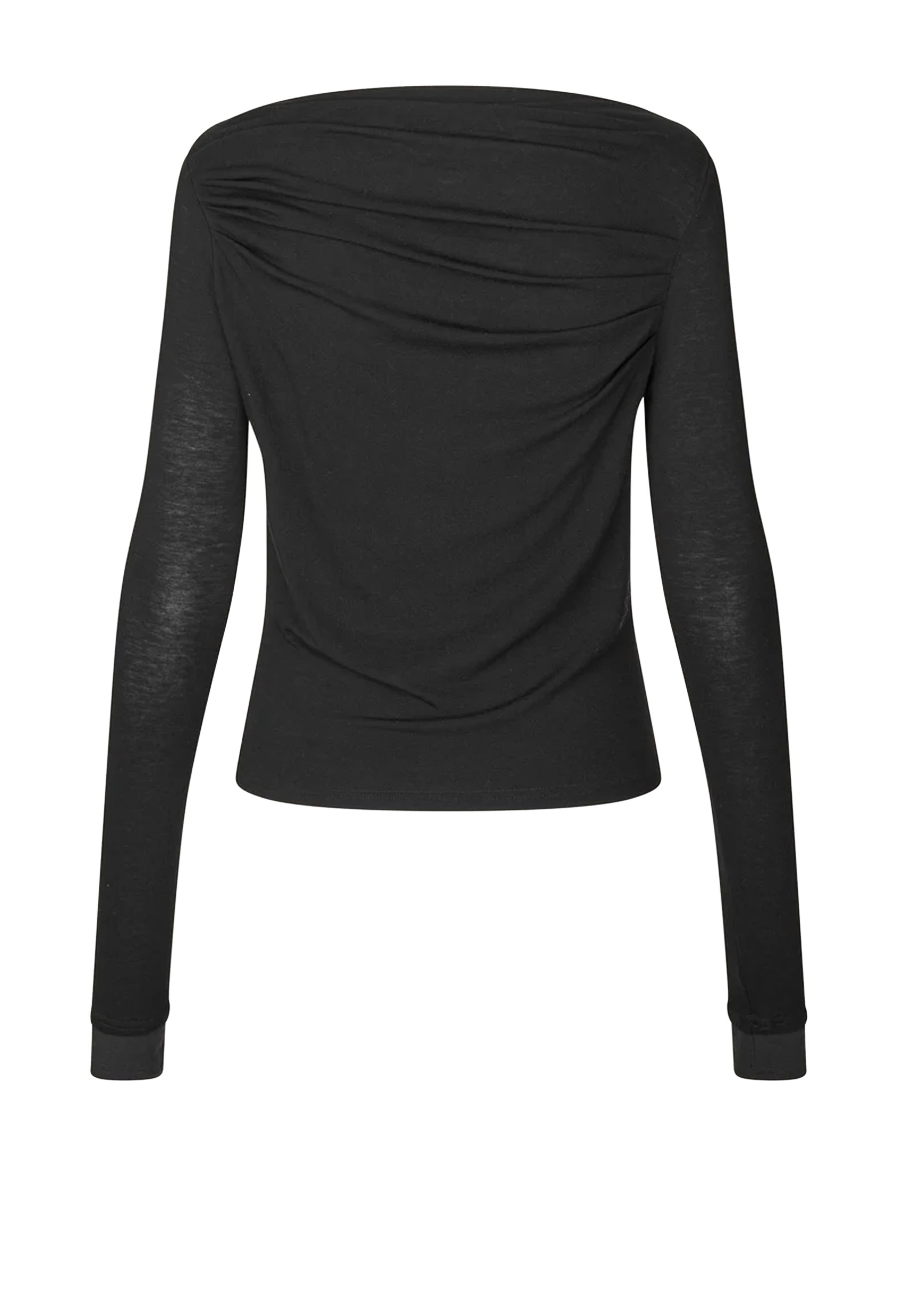 Bibi Merino Drape Longsleeve | Black Brown