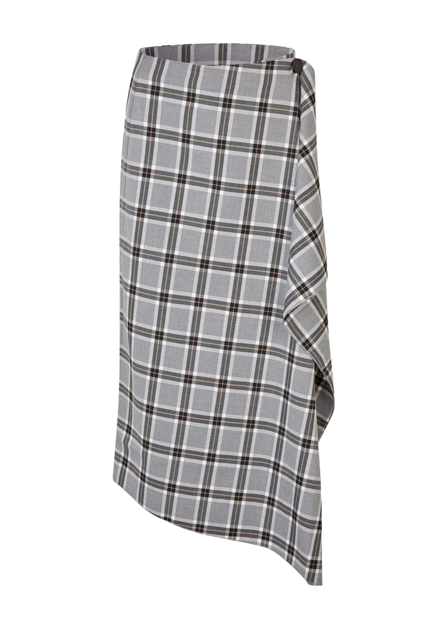 Billy Midi Wrap Look Skirt | Gray Check