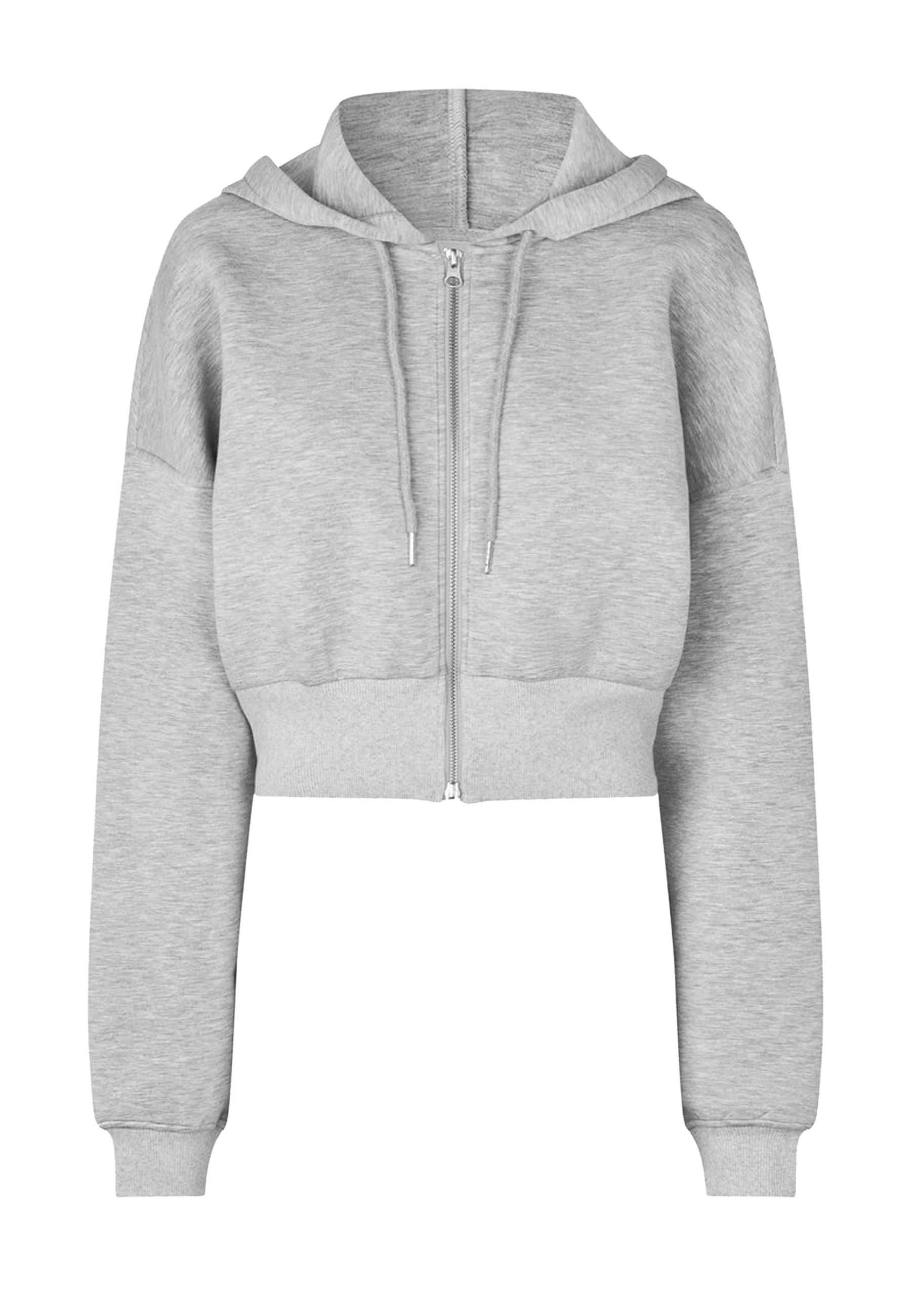 Brownie Viscose Zip Hoodie | Grey Melange